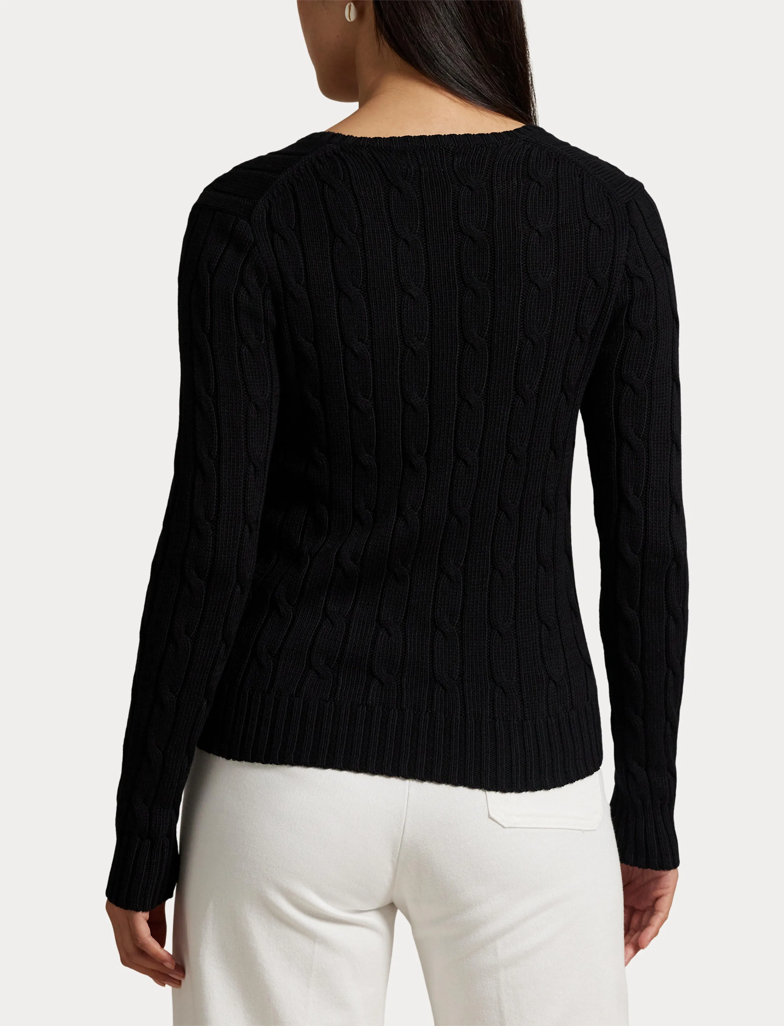 Polo Ralph Lauren Cable-Knit Cotton V-Neck Sweater stickade tröjor dam – bild 6