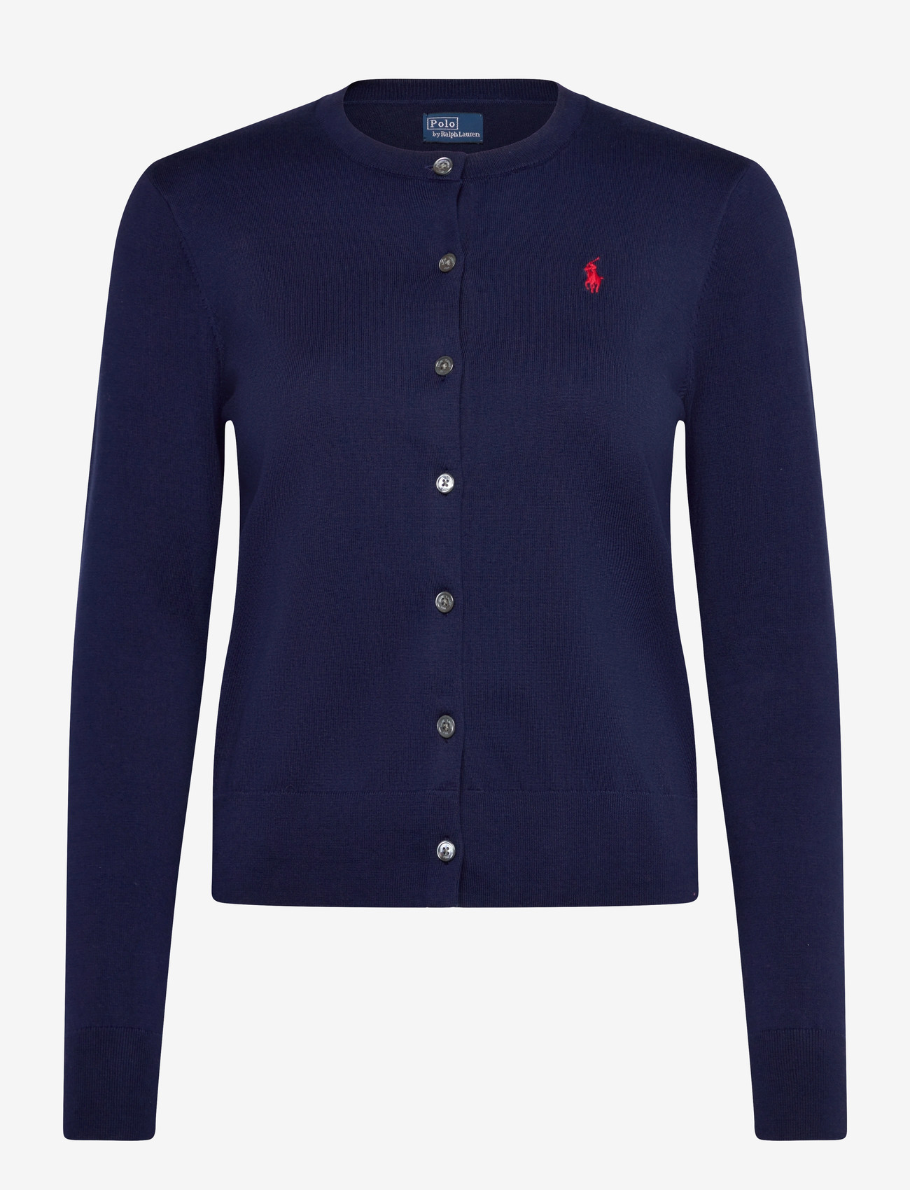 Polo Ralph Lauren - Cotton Crewneck Cardigan - koftor - bright navy - 0