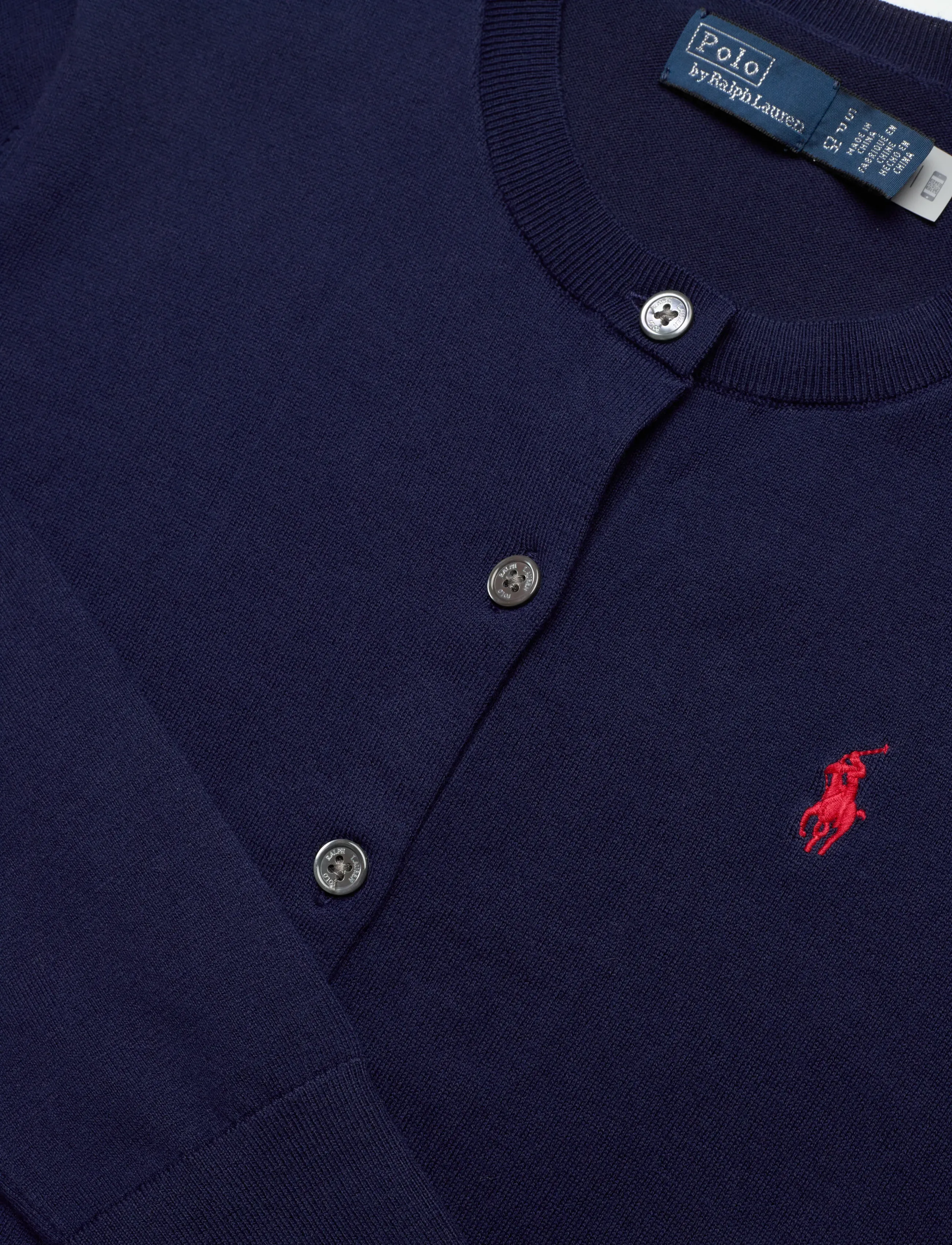 Polo Ralph Lauren - Cotton Crewneck Cardigan - cardigans - bright navy - 5