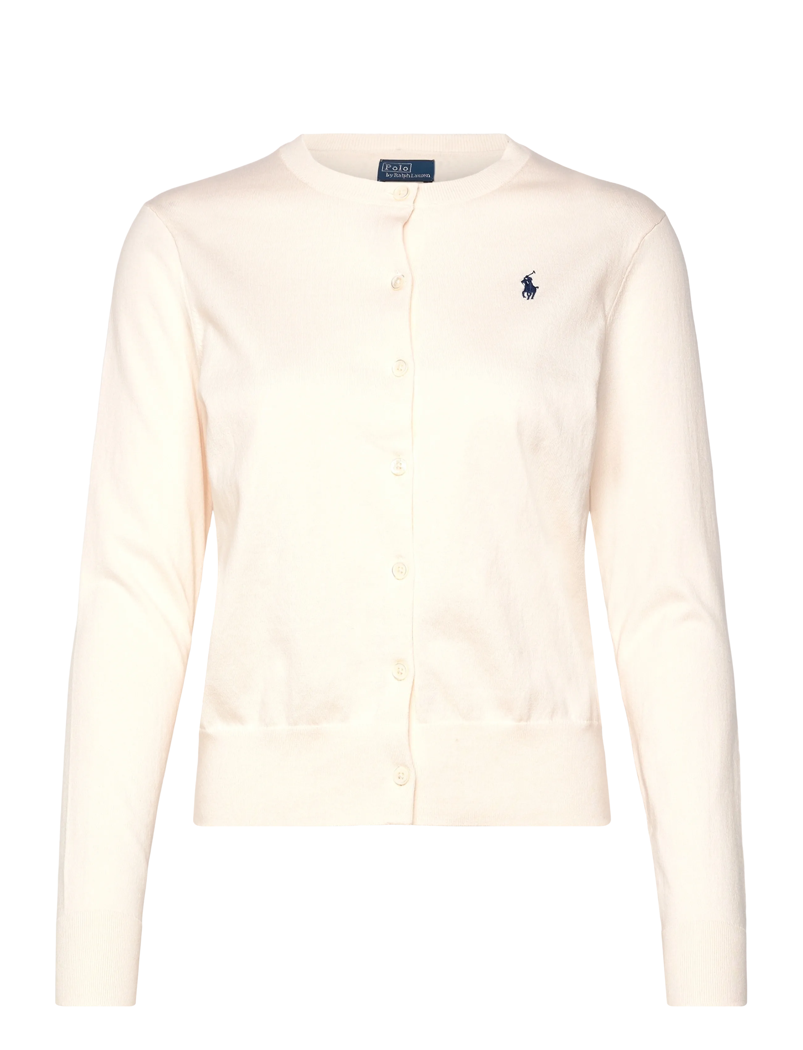 Cotton Crewneck Cardigan - COLLECTION CREAM