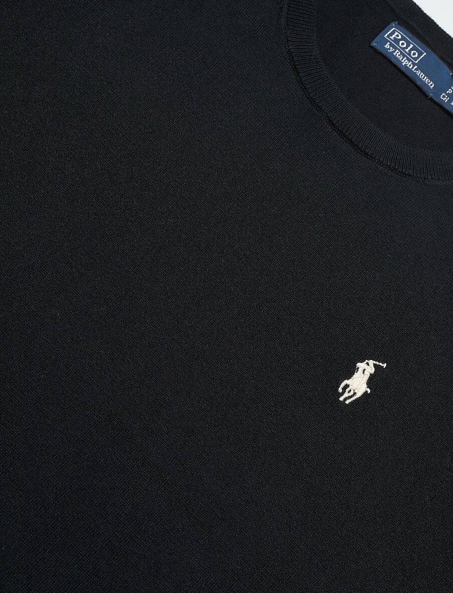 Polo Ralph Lauren - 2/50 PIMA COTTON-SWEATER-PULLOVER - t-shirts - polo black - 2