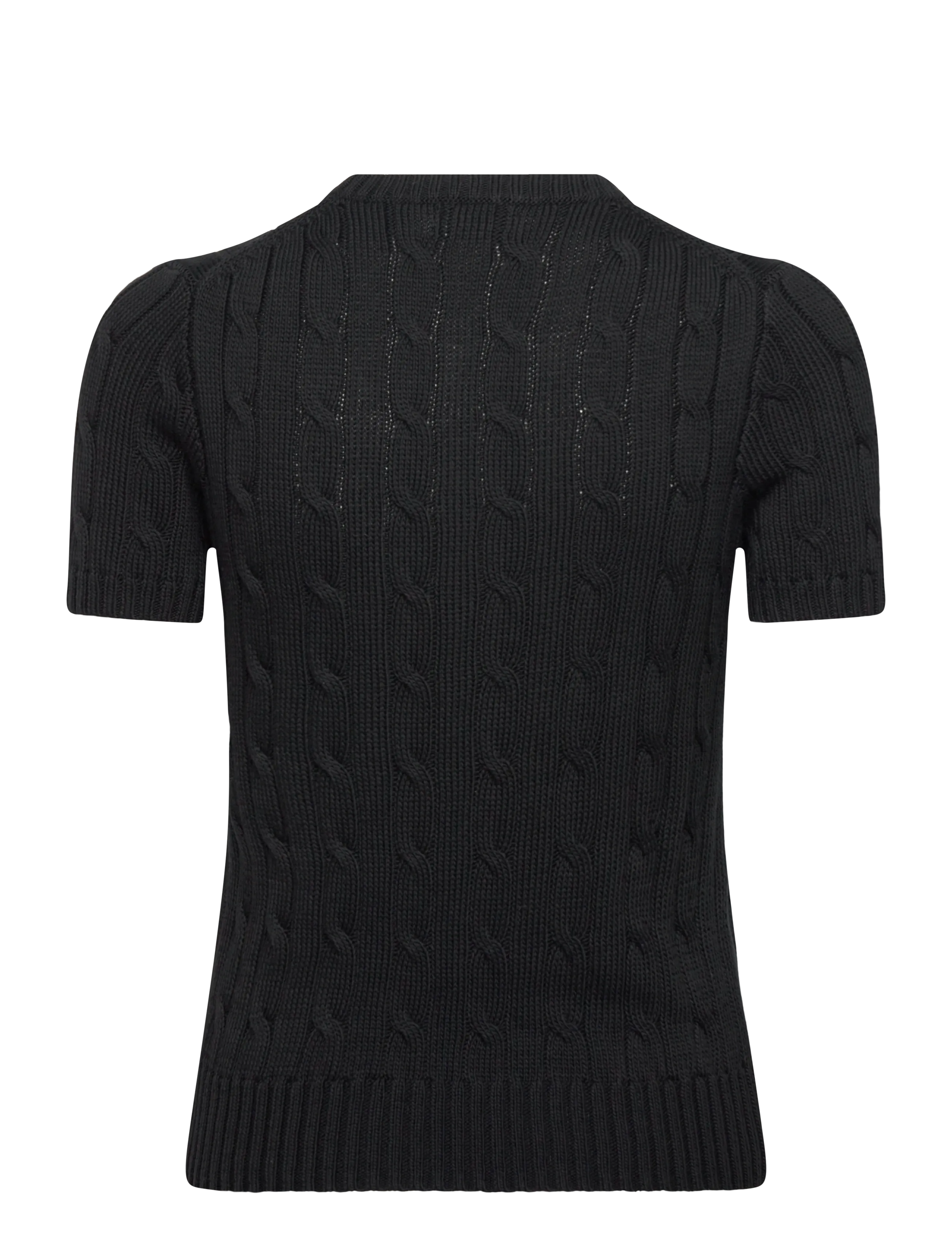 Polo Ralph Lauren - Cable-Knit Cotton Short-Sleeve Sweater - trøjer - polo black - 1