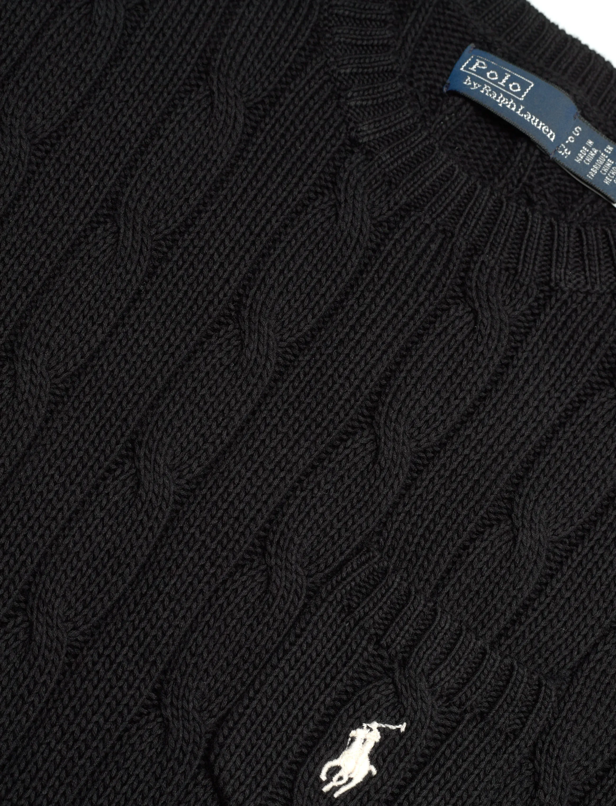 Polo Ralph Lauren - Cable-Knit Cotton Short-Sleeve Sweater - trøjer - polo black - 2