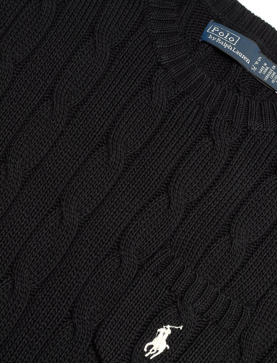 Polo Ralph Lauren - 60/2X12 PIMA COTTON-SWEATER-PULLOVE - stickade tröjor - polo black - 2