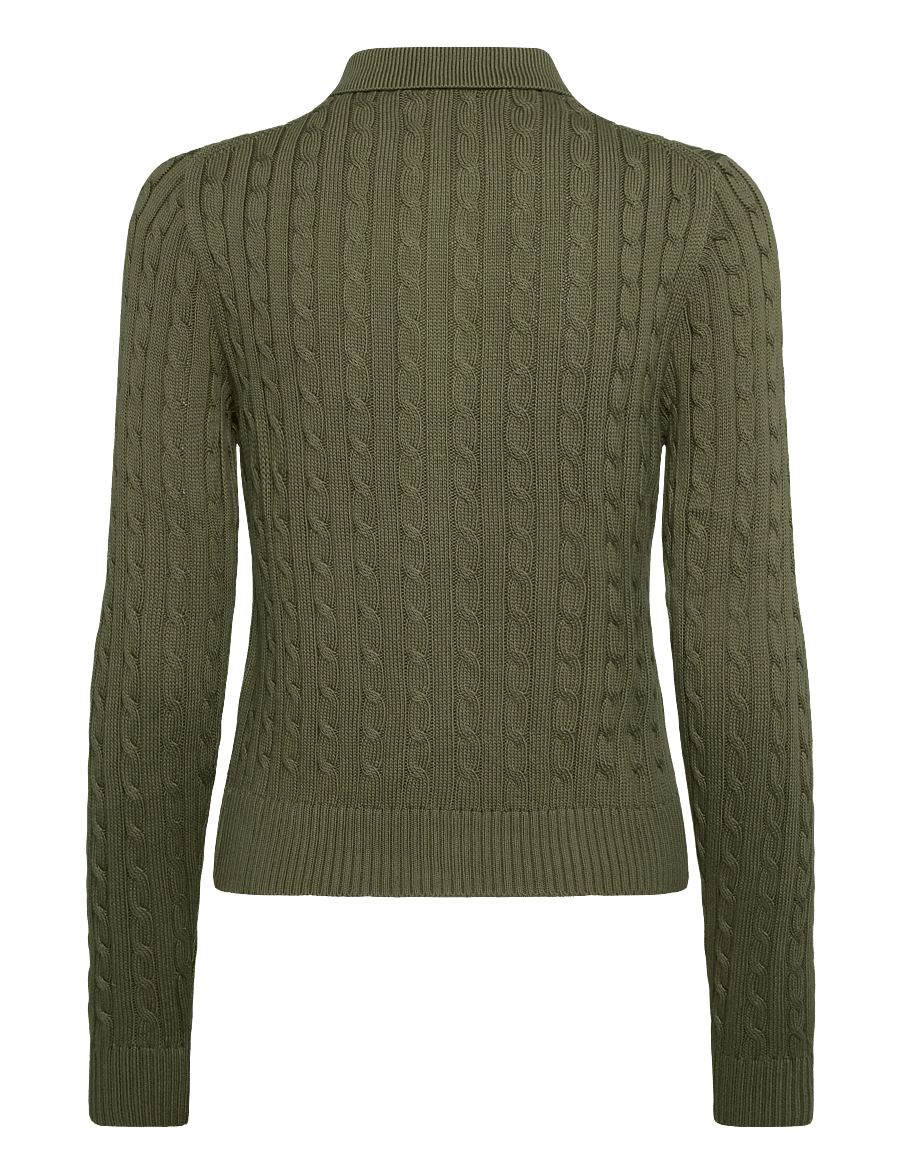 Polo Ralph Lauren - Cable-Knit Cotton Cardigan - cardigans - dense olive - 2