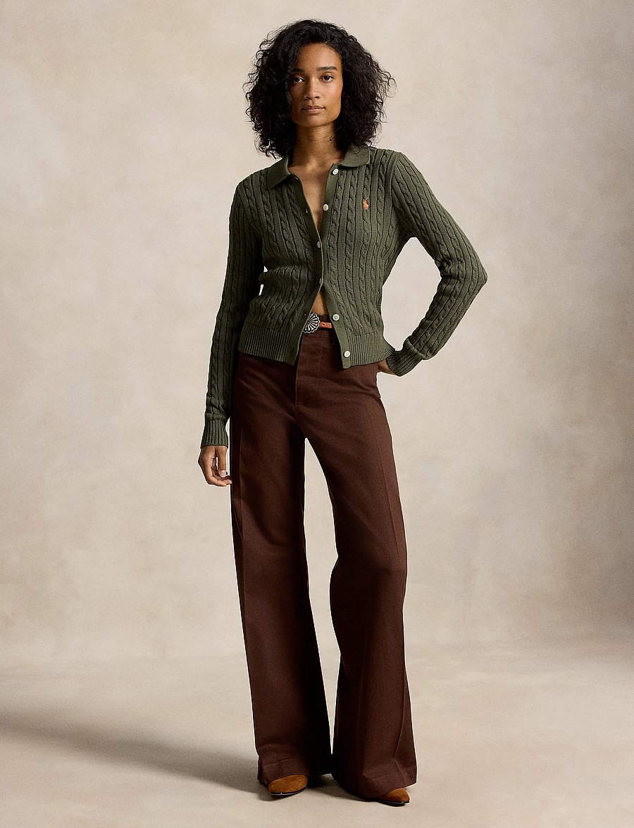 Polo Ralph Lauren - Cable-Knit Cotton Cardigan - cardigans - dense olive - 4