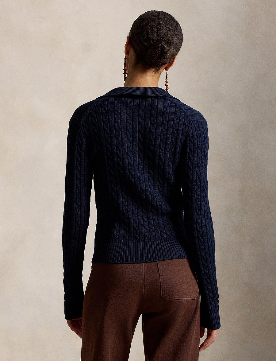 Polo Ralph Lauren - Cable-Knit Cotton Cardigan - kardiganid - hunter navy - 3