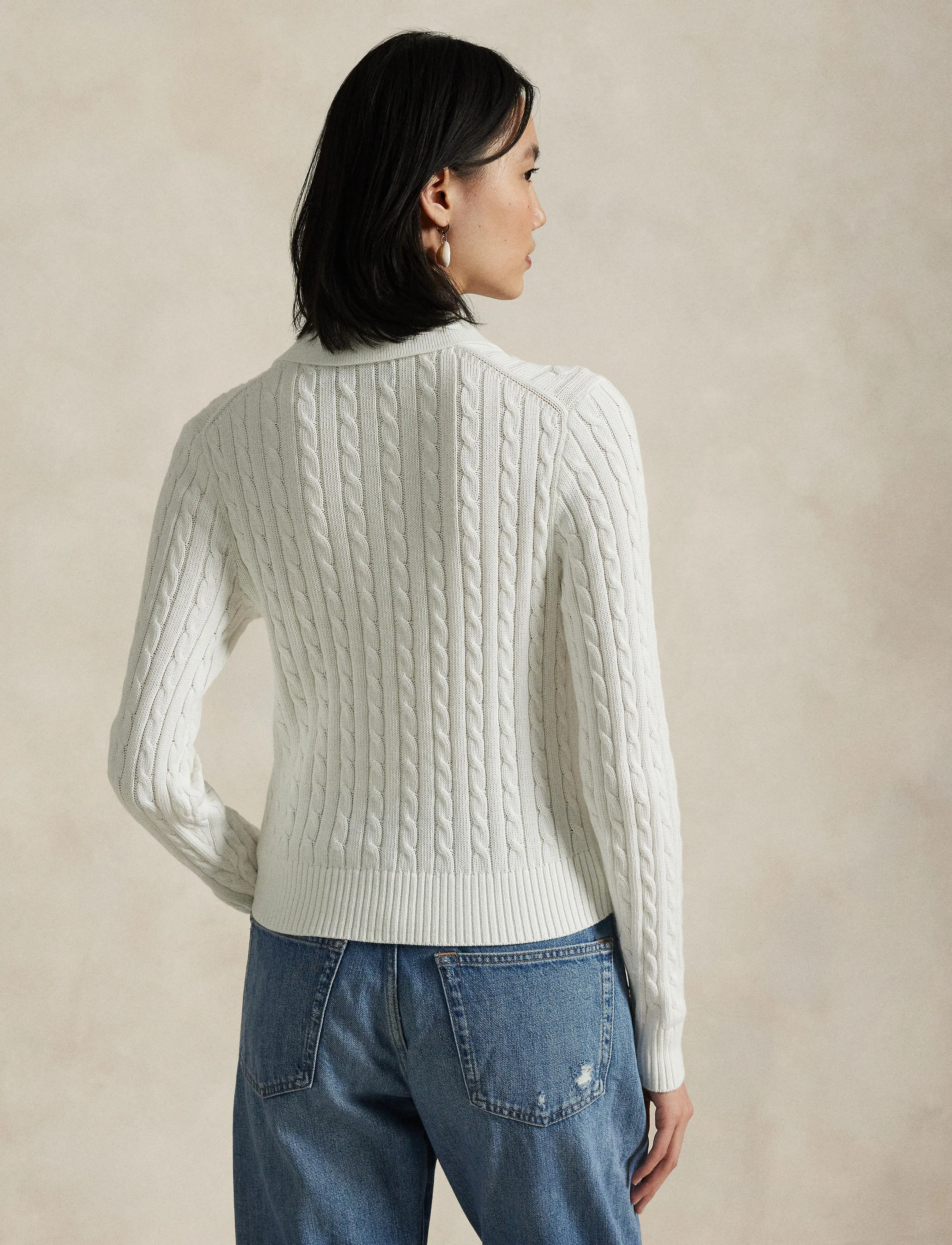 Polo Ralph Lauren - Cable-Knit Cotton Cardigan - cardigans - white - 3