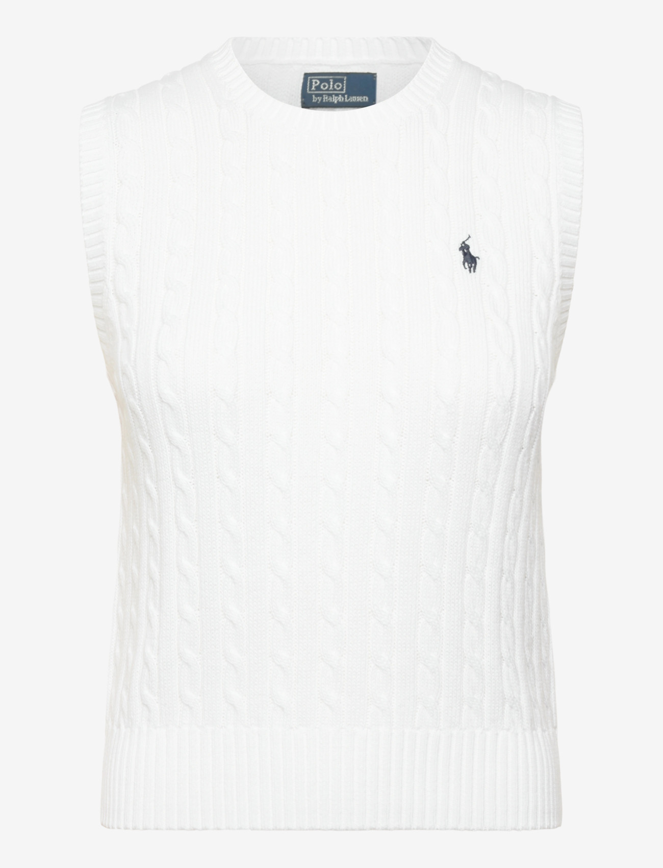 Polo Ralph Lauren - Cable-Knit Cotton Sweater Vest - strikveste - white - 1