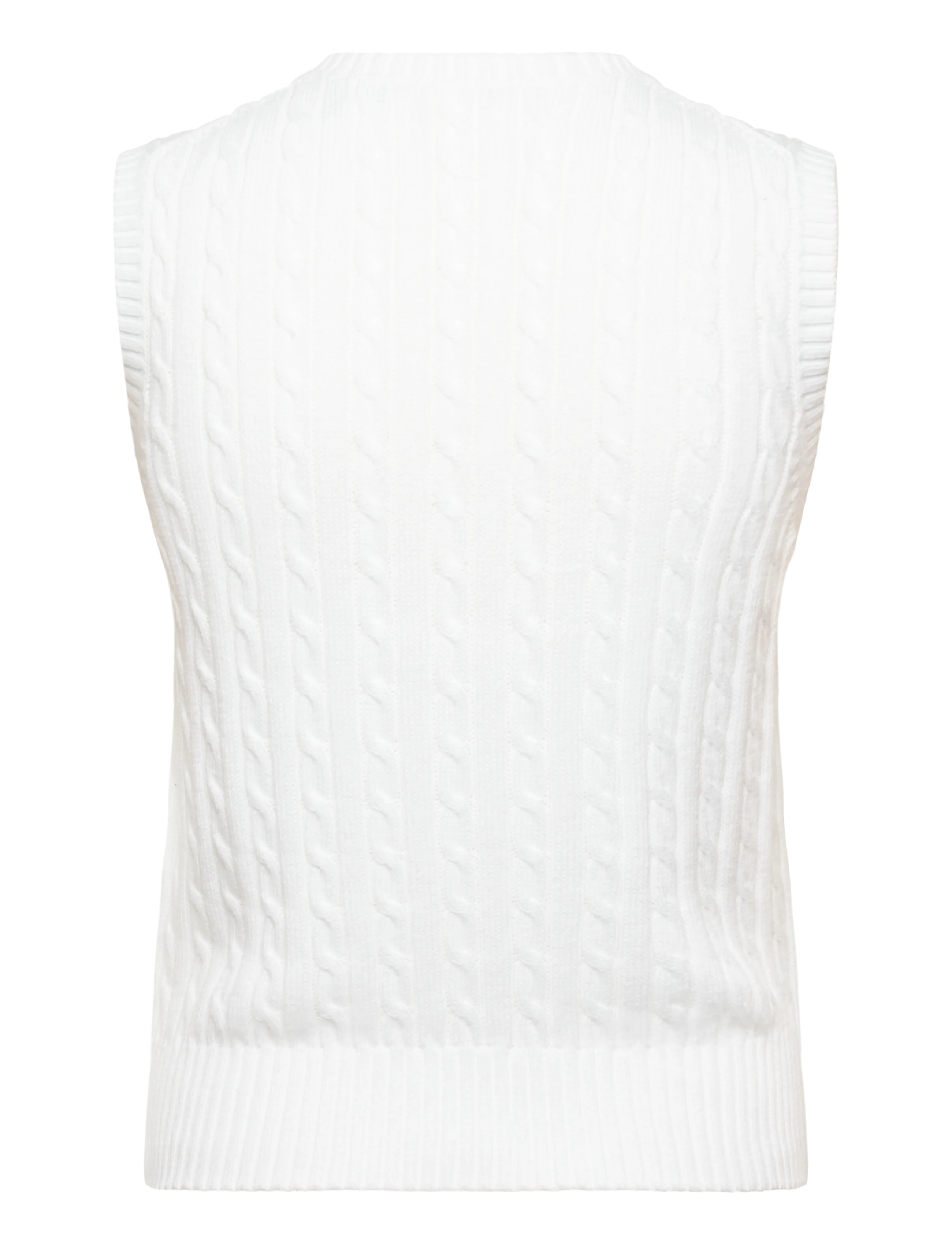 Polo Ralph Lauren - Cable-Knit Cotton Sweater Vest - gestrickte westen - white - 2
