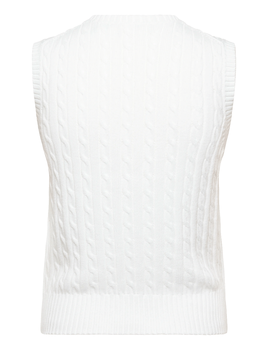 Polo Ralph Lauren - Cable-Knit Cotton Sweater Vest - gestrickte westen - white - 2