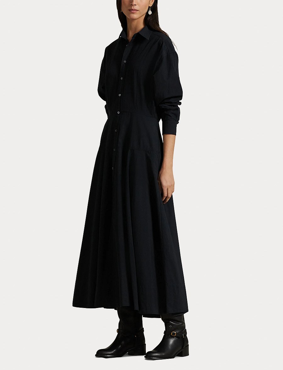 Polo Ralph Lauren - Paneled Cotton Canvas Shirtdress - robes chemises - polo black - 4