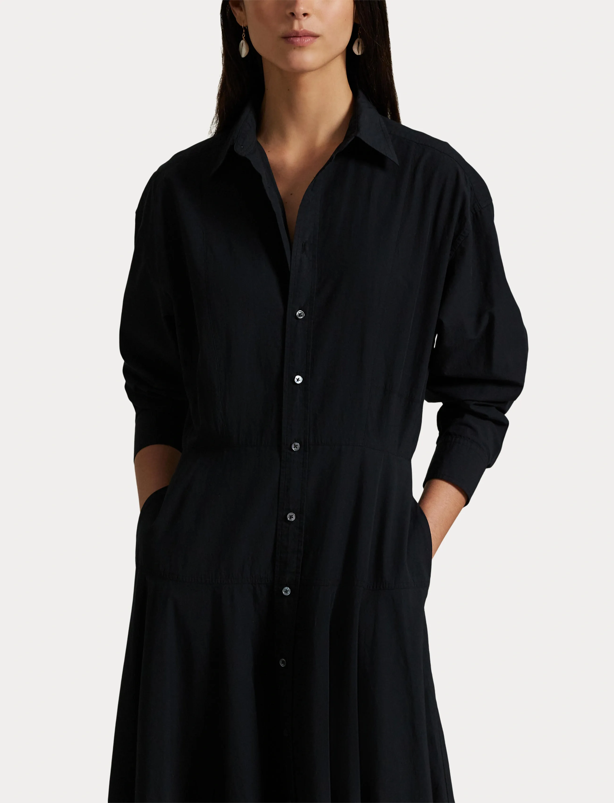 Polo Ralph Lauren - Paneled Cotton Canvas Shirtdress - robes chemises - polo black - 5