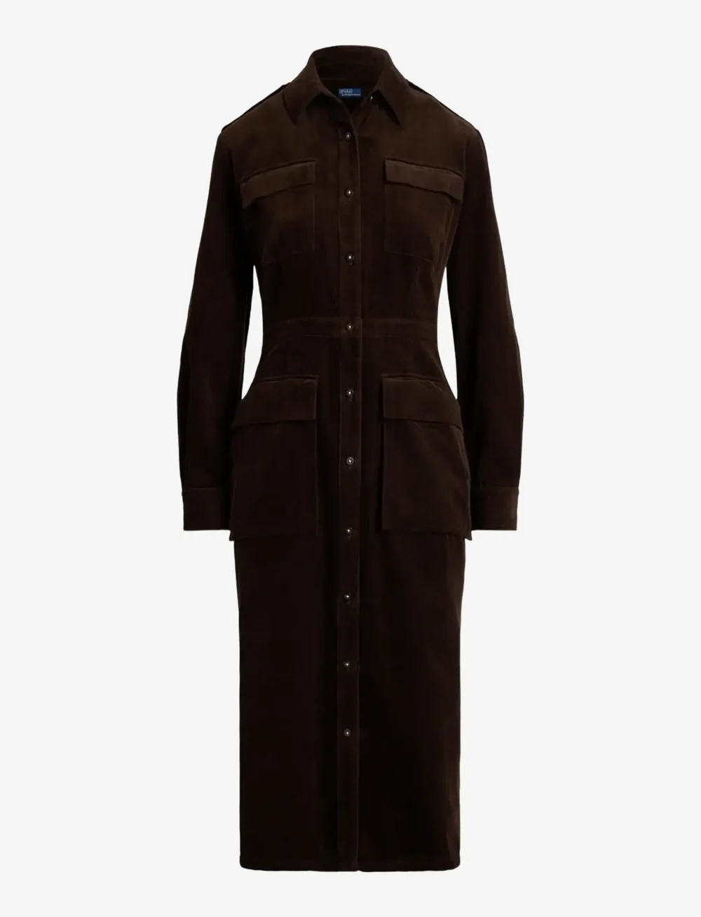 Polo Ralph Lauren - Cotton Corduroy Shirtdress - skjortekjoler - dark beech - 1