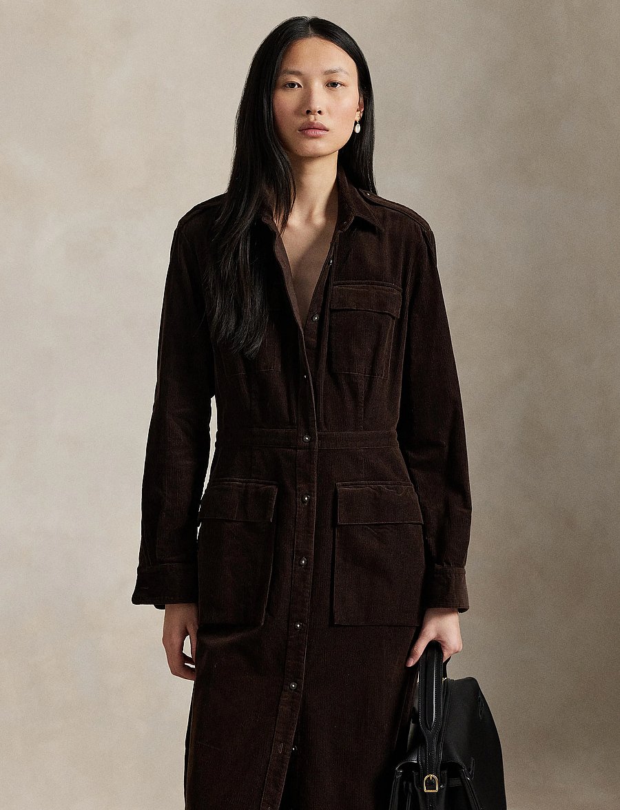 Polo Ralph Lauren - Cotton Corduroy Shirtdress - dark beech - 0
