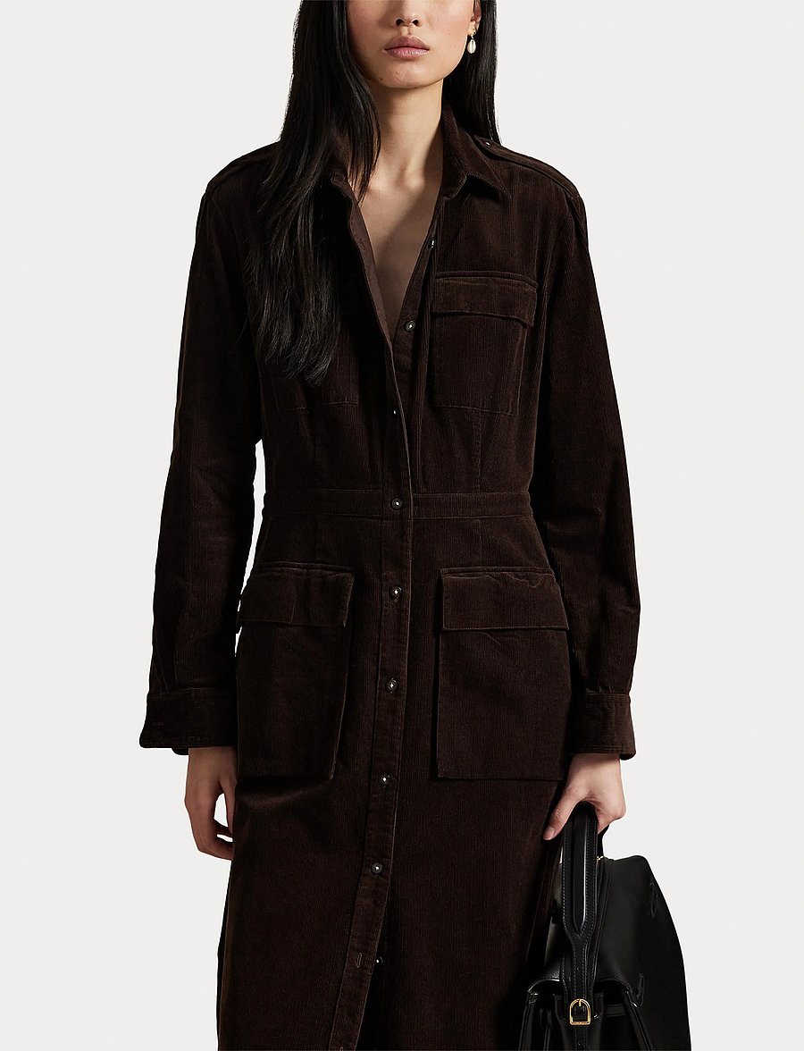 Polo Ralph Lauren - Cotton Corduroy Shirtdress - dark beech - 5