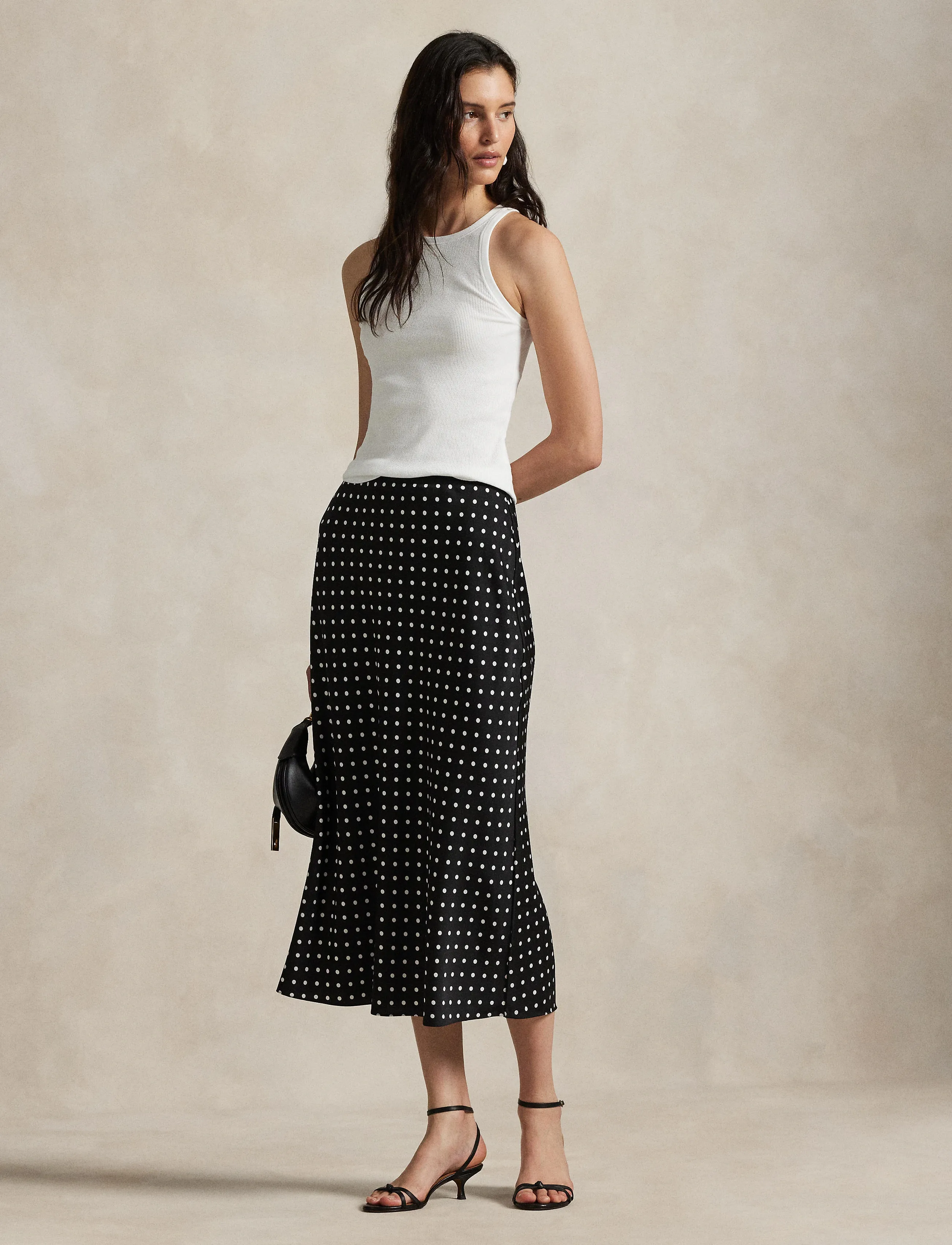Polo Ralph Lauren - Polka-Dot Satin Skirt - jupes en satin - 1929 polka dot bl - 3