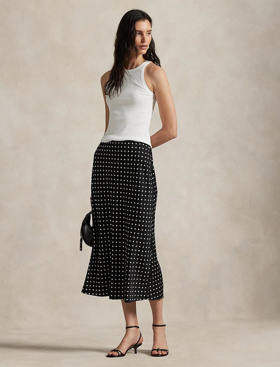 Polo Ralph Lauren - Polka-Dot Satin Skirt - jupes en satin - 1929 polka dot bl - 3