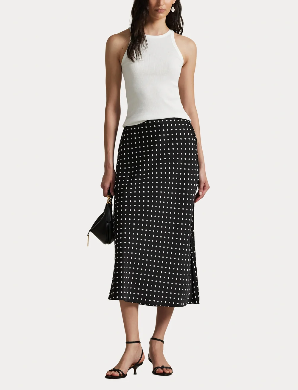 Polo Ralph Lauren - Polka-Dot Satin Skirt - satinröcke - 1929 polka dot bl - 4