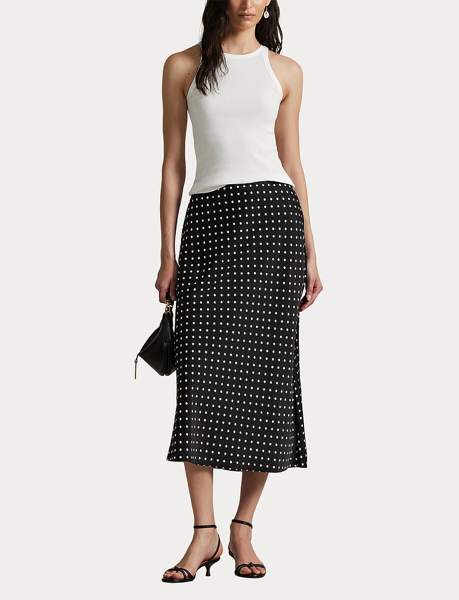 Polo Ralph Lauren - Polka-Dot Satin Skirt - jupes en satin - 1929 polka dot bl - 4