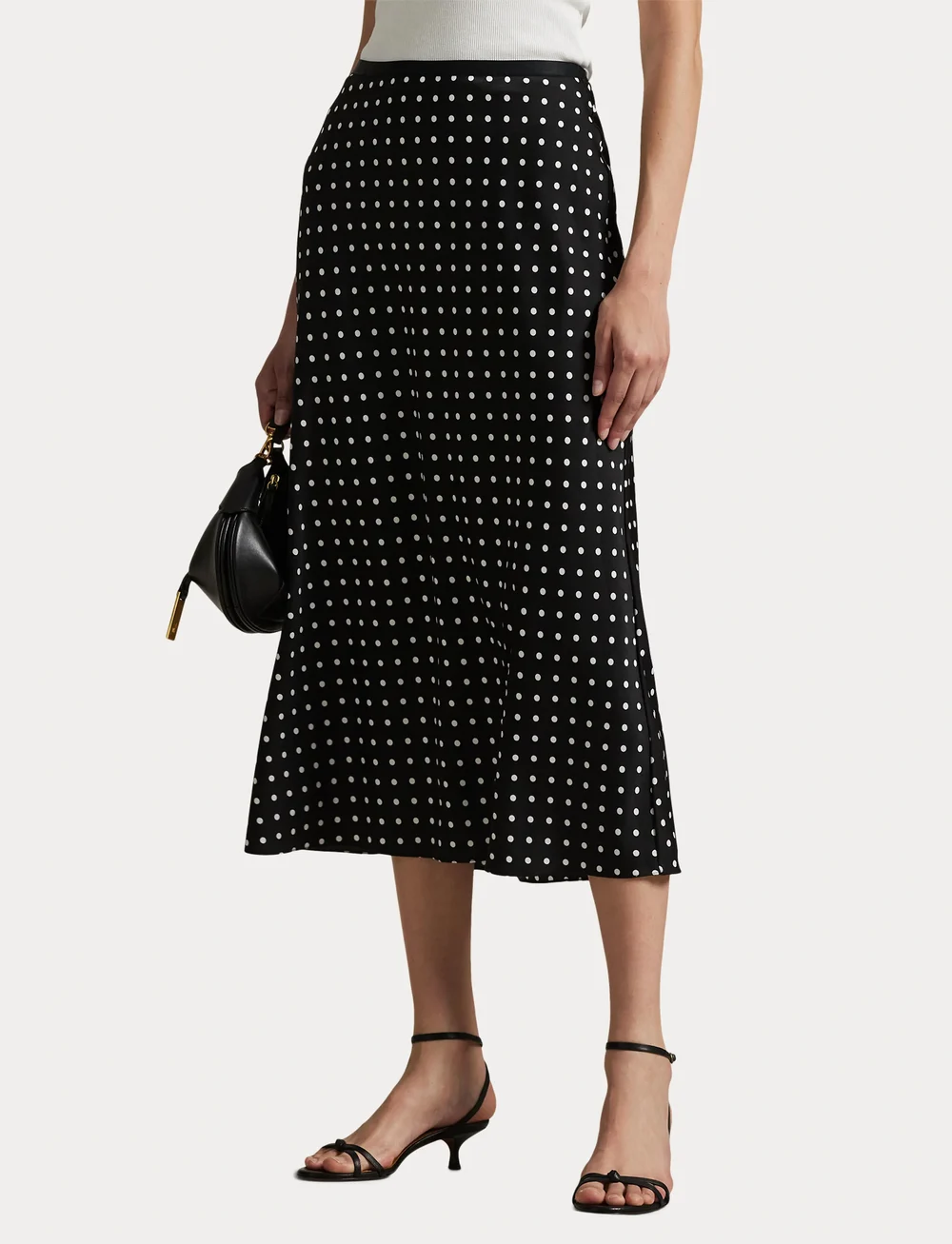 Polo Ralph Lauren - Polka-Dot Satin Skirt - satinröcke - 1929 polka dot bl - 5
