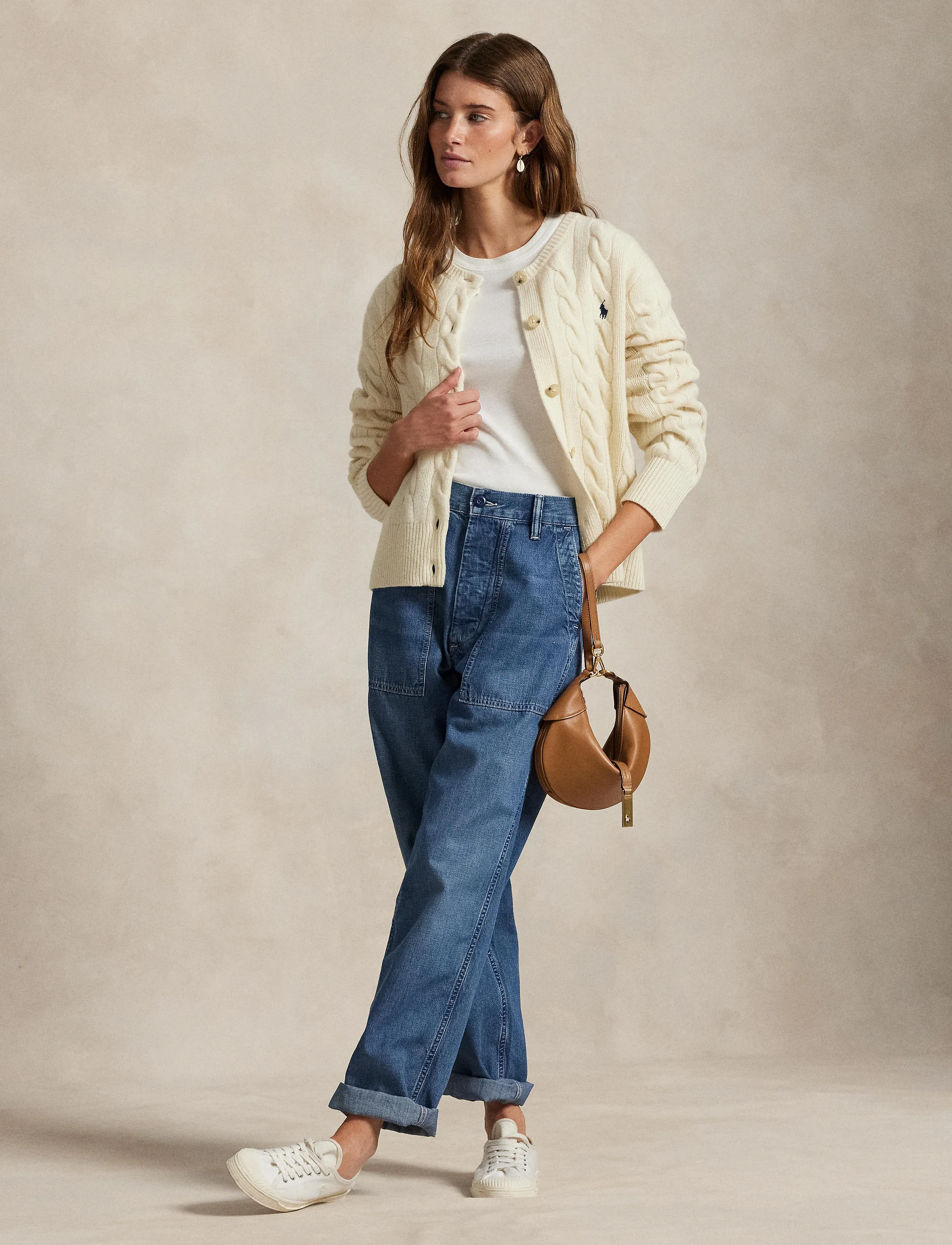 Polo Ralph Lauren Cable-Knit Wool-Cashmere Cardigan - Ralph Lauren - AUTHENTIC CREAM / cream