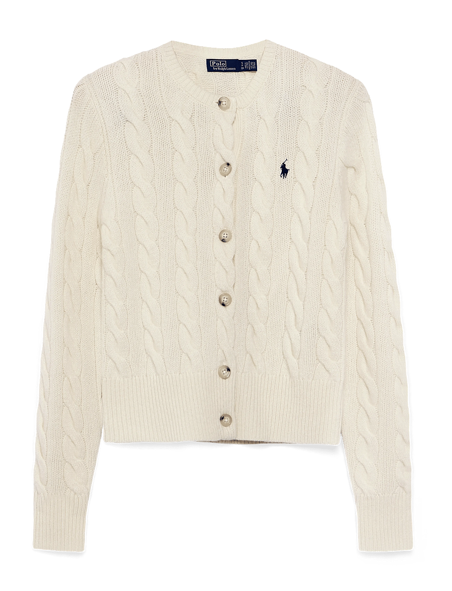 Polo Ralph Lauren - Cable-Knit Wool-Cashmere Cardigan - kaschmir - authentic cream - 1