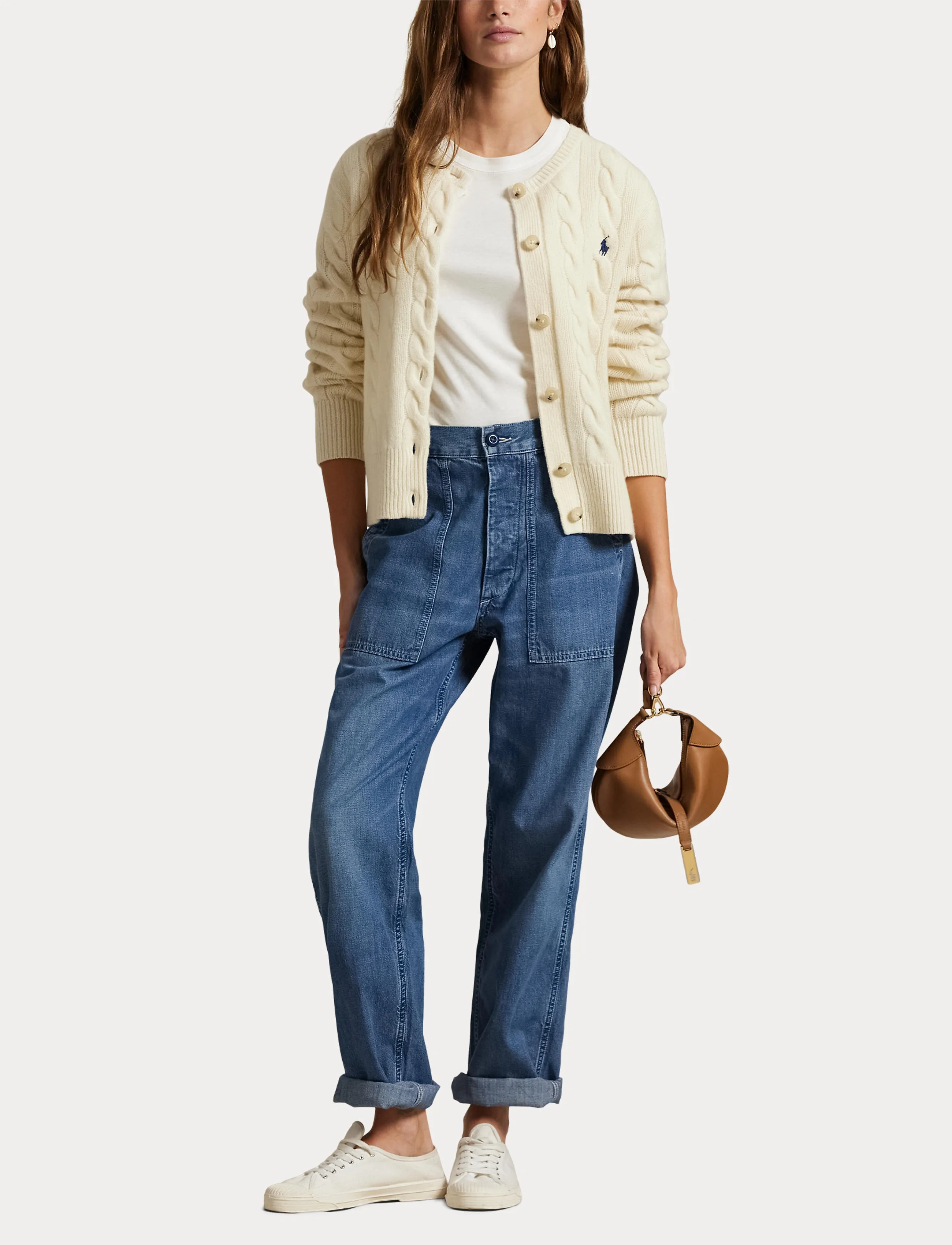 Polo Ralph Lauren - Cable-Knit Wool-Cashmere Cardigan - kashmir - authentic cream - 5