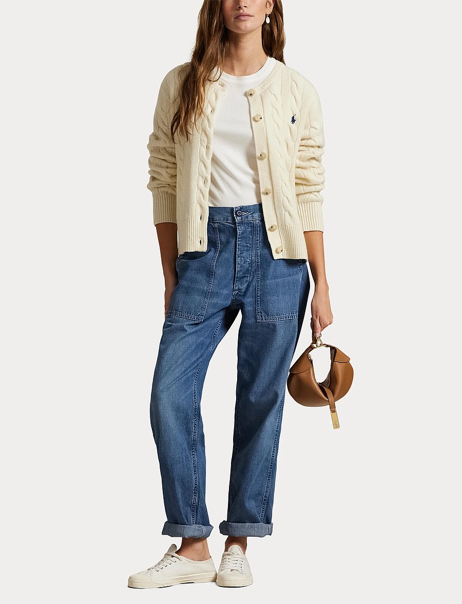 Polo Ralph Lauren - Cable-Knit Wool-Cashmere Cardigan - kaschmir - authentic cream - 5