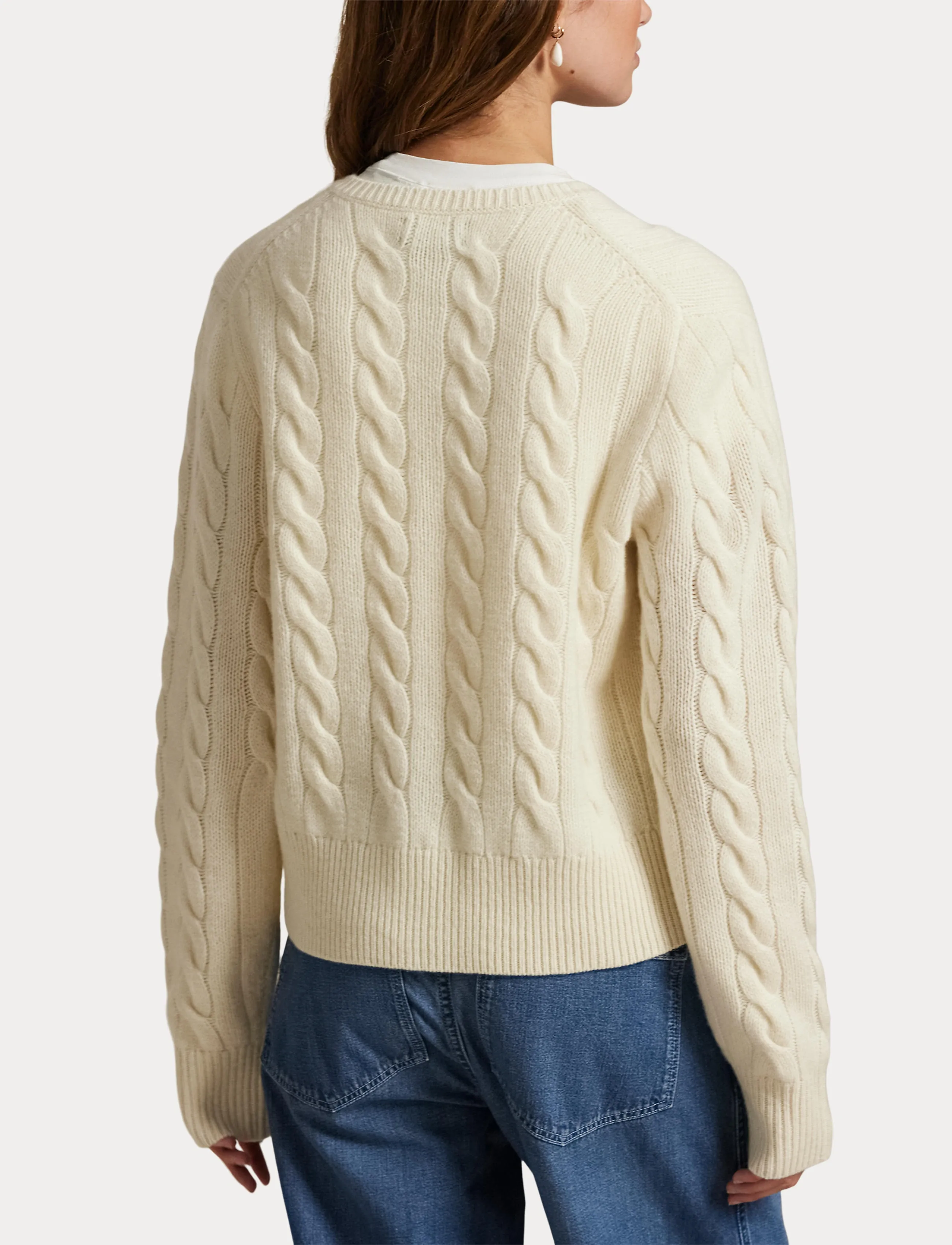 Polo Ralph Lauren Cable-Knit Wool-Cashmere Cardigan - Geburtstag - AUTHENTIC CREAM / cream