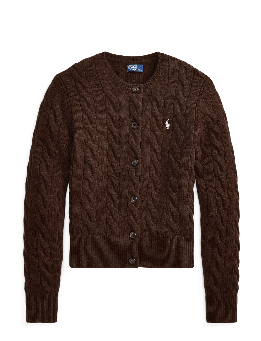 Polo Ralph Lauren - Cable-Knit Wool-Cashmere Cardigan - kashmir - cedar heather - 1
