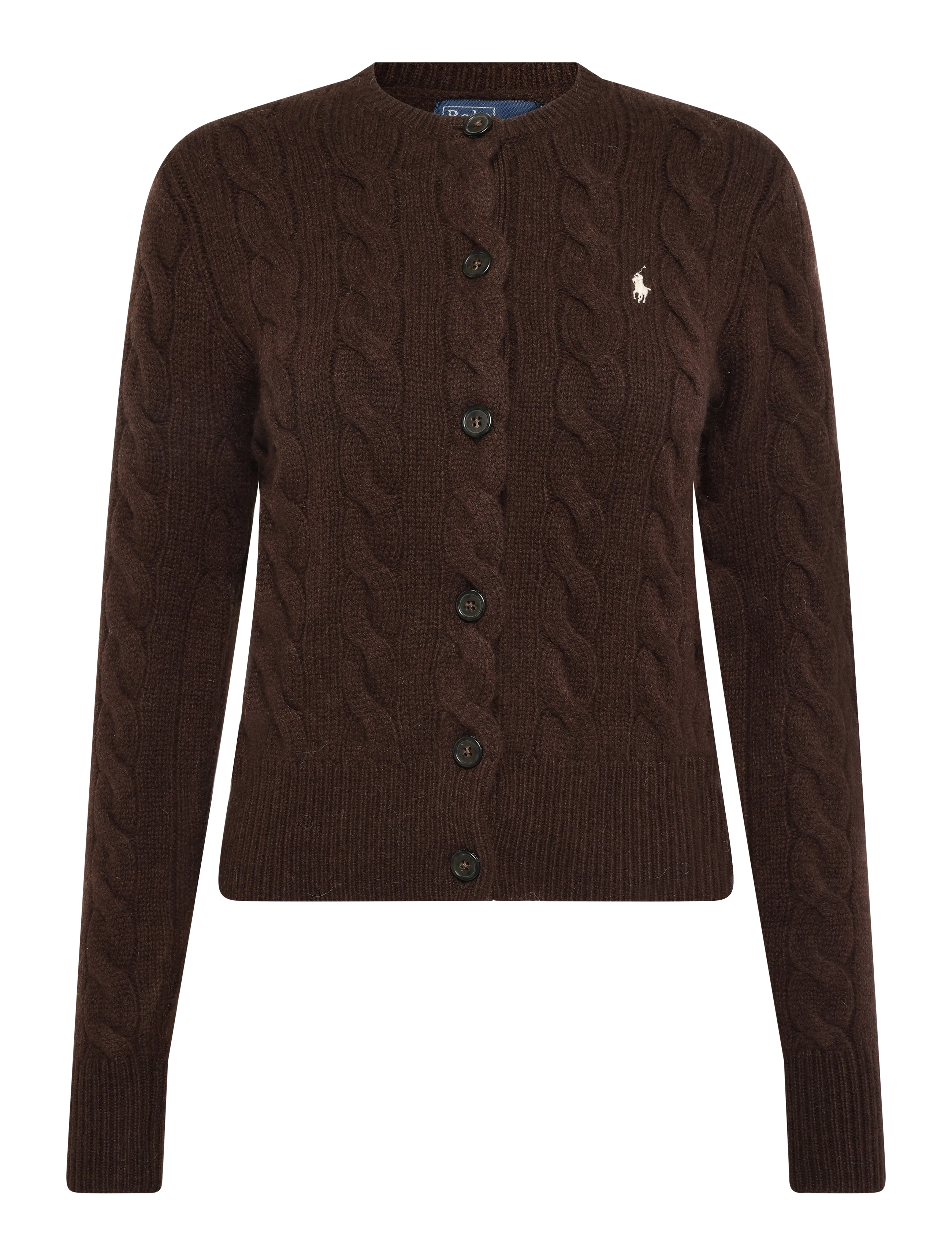 Polo Ralph Lauren Cable-Knit Wool-Cashmere Cardigan - Clothing - CEDAR HEATHER / brown
