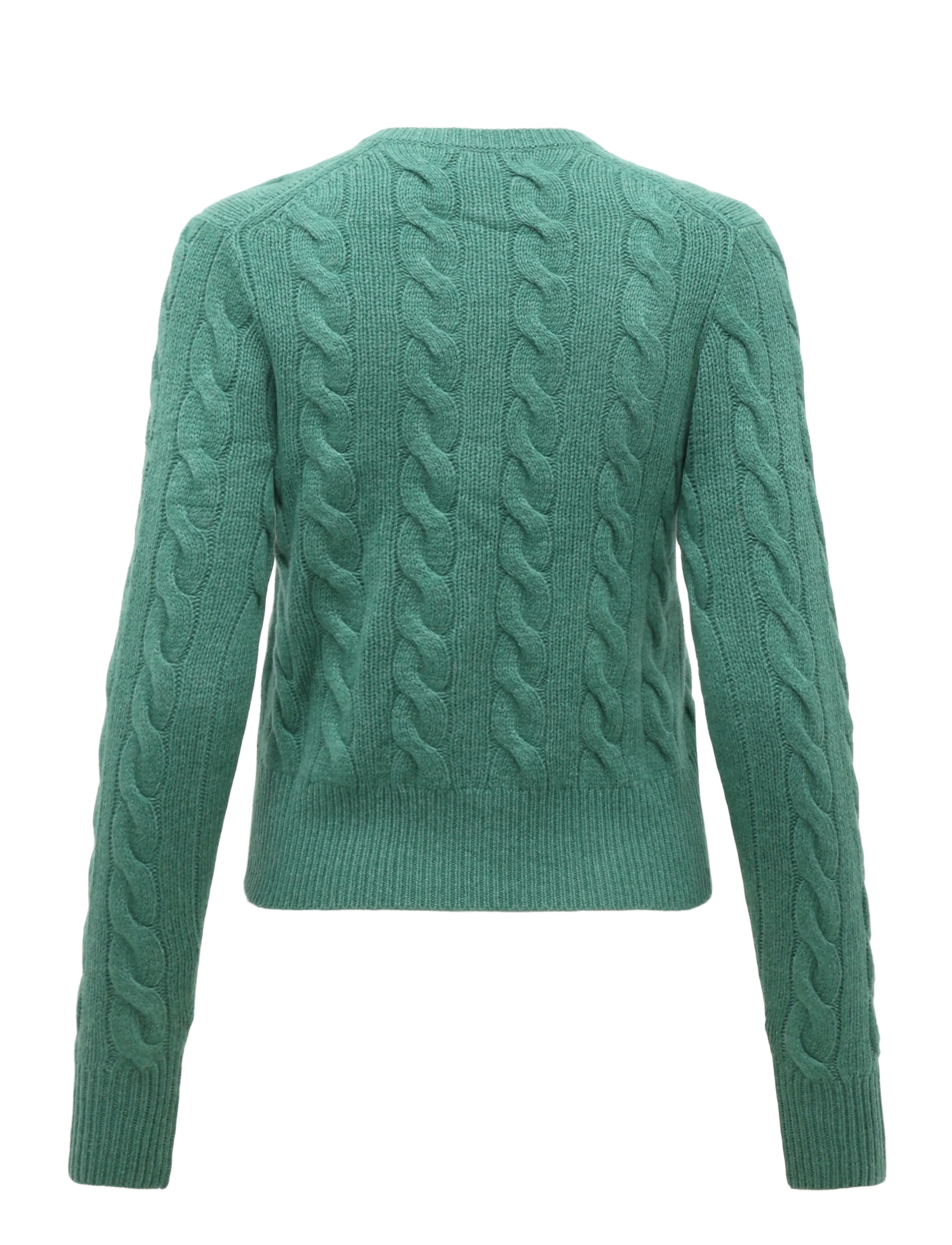 Polo Ralph Lauren - Cable-Knit Wool-Cashmere Cardigan - cashmere - clover green heat - 2