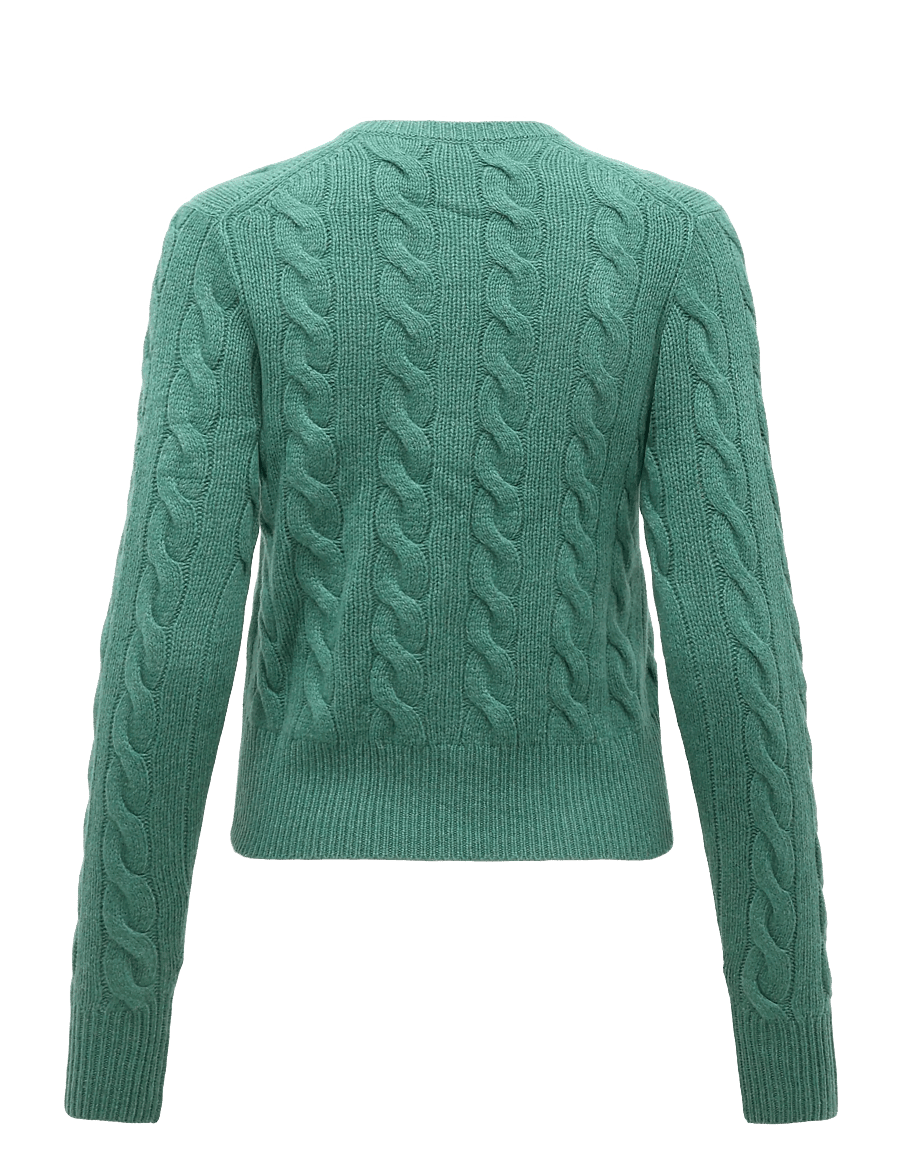Polo Ralph Lauren - Cable-Knit Wool-Cashmere Cardigan - cashmere - clover green heat - 2