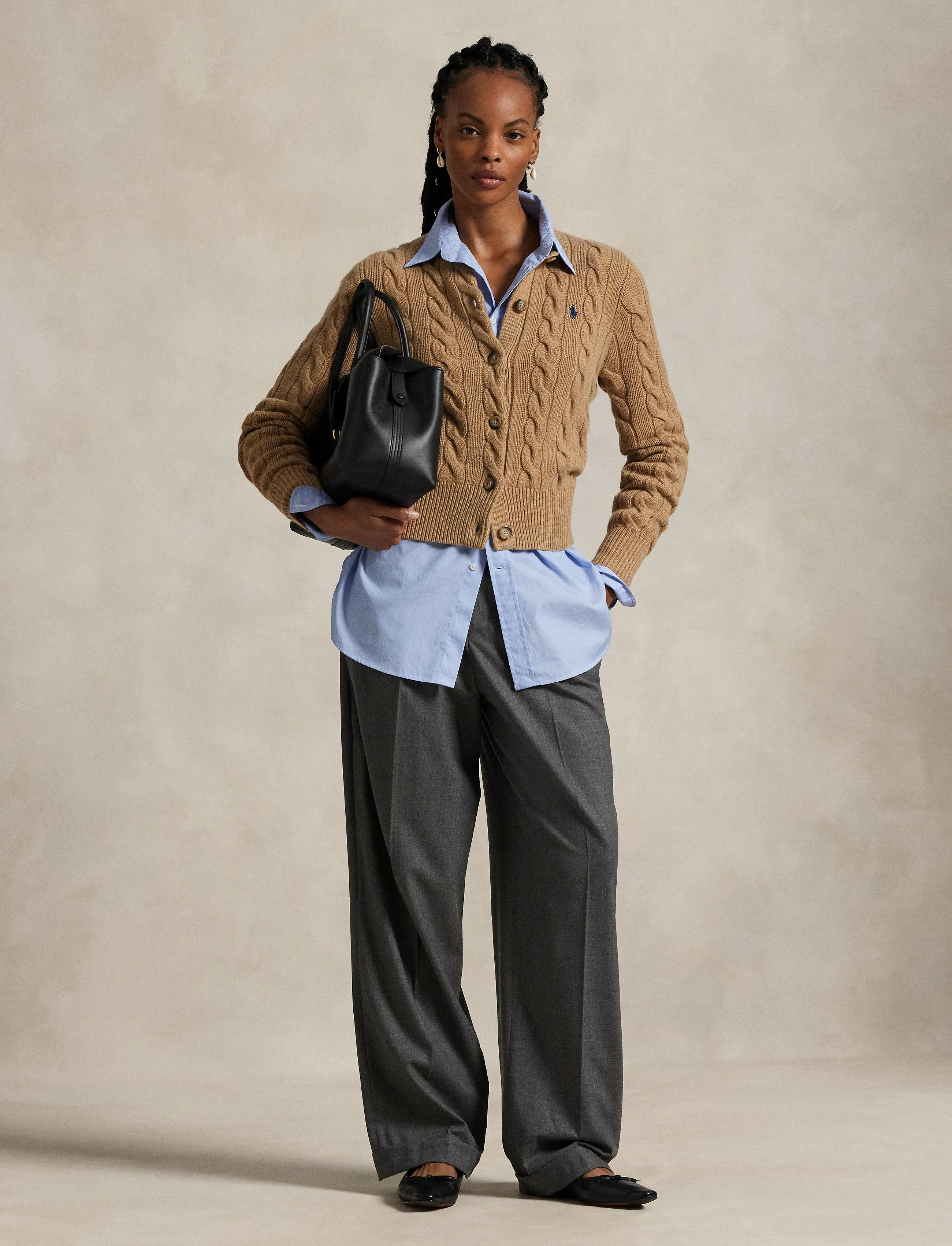 Polo Ralph Lauren Cable-Knit Wool-Cashmere Cardigan - Ralph Lauren - COLLECTION CAMEL / beige