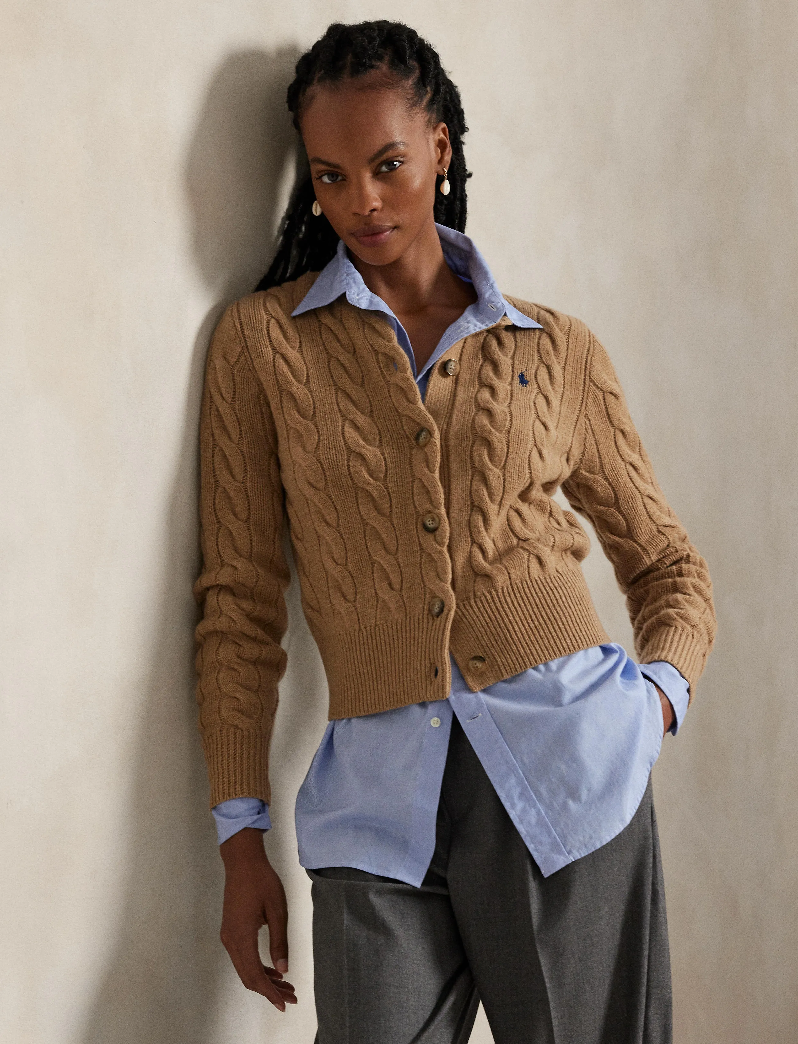 Polo Ralph Lauren - Cable-Knit Wool-Cashmere Cardigan - kashmir - collection camel - 4