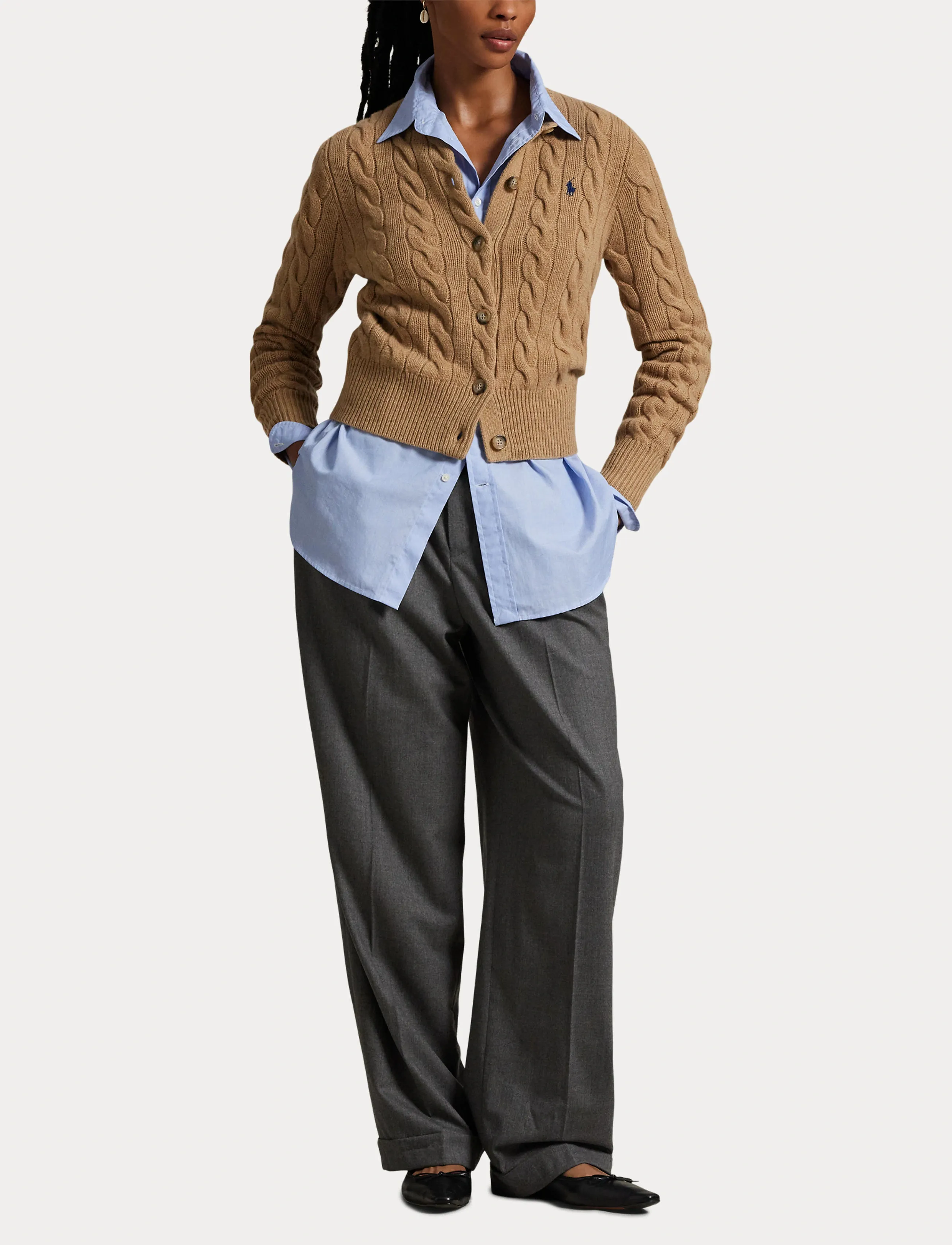 Polo Ralph Lauren - Cable-Knit Wool-Cashmere Cardigan - kashmir - collection camel - 5