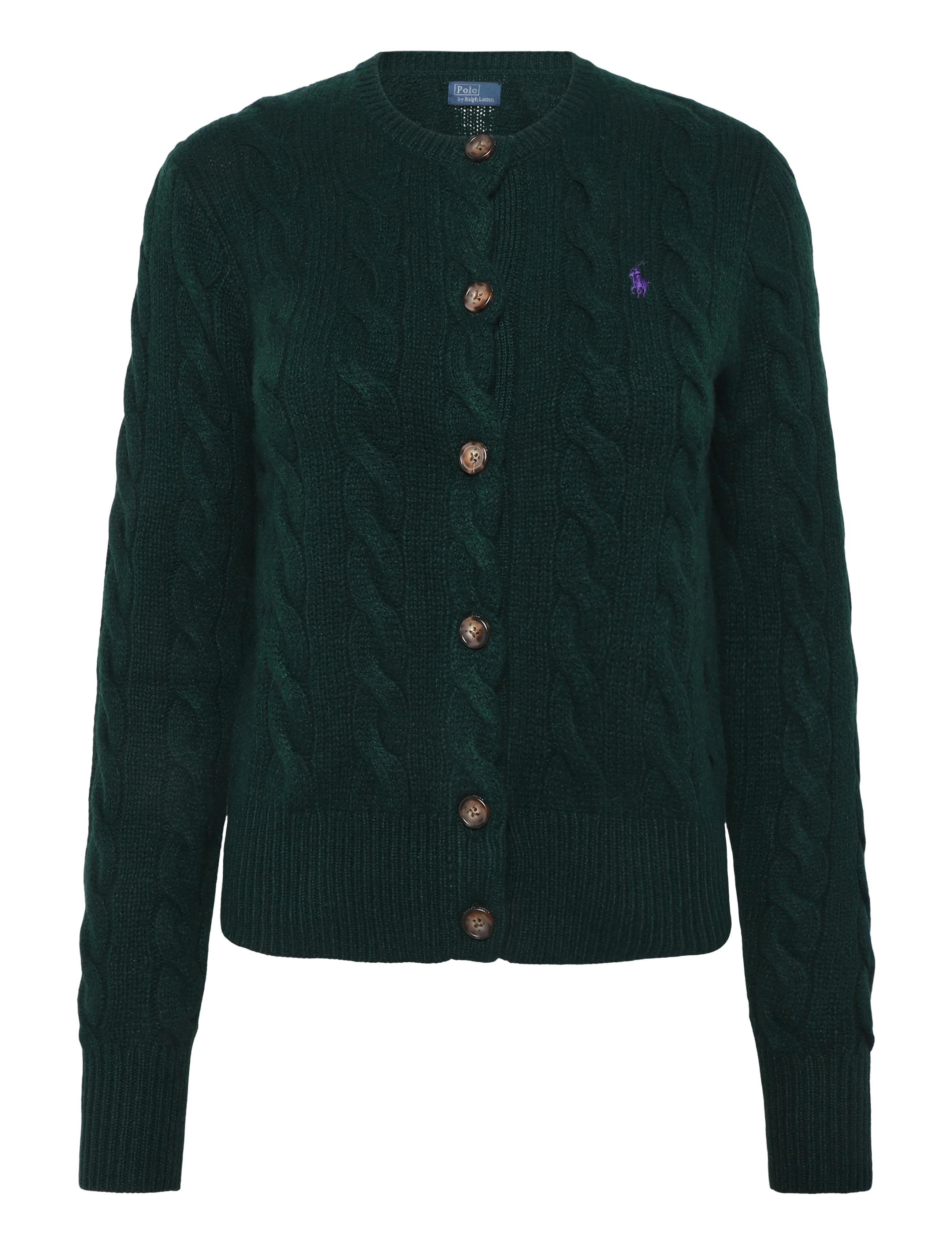 Polo Ralph Lauren - Cable-Knit Wool-Cashmere Cardigan - kashmir - college green - 1
