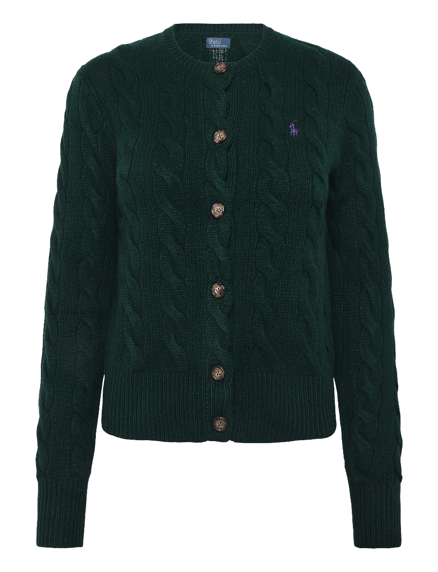 Polo Ralph Lauren - Cable-Knit Wool-Cashmere Cardigan - kashmir - college green - 1