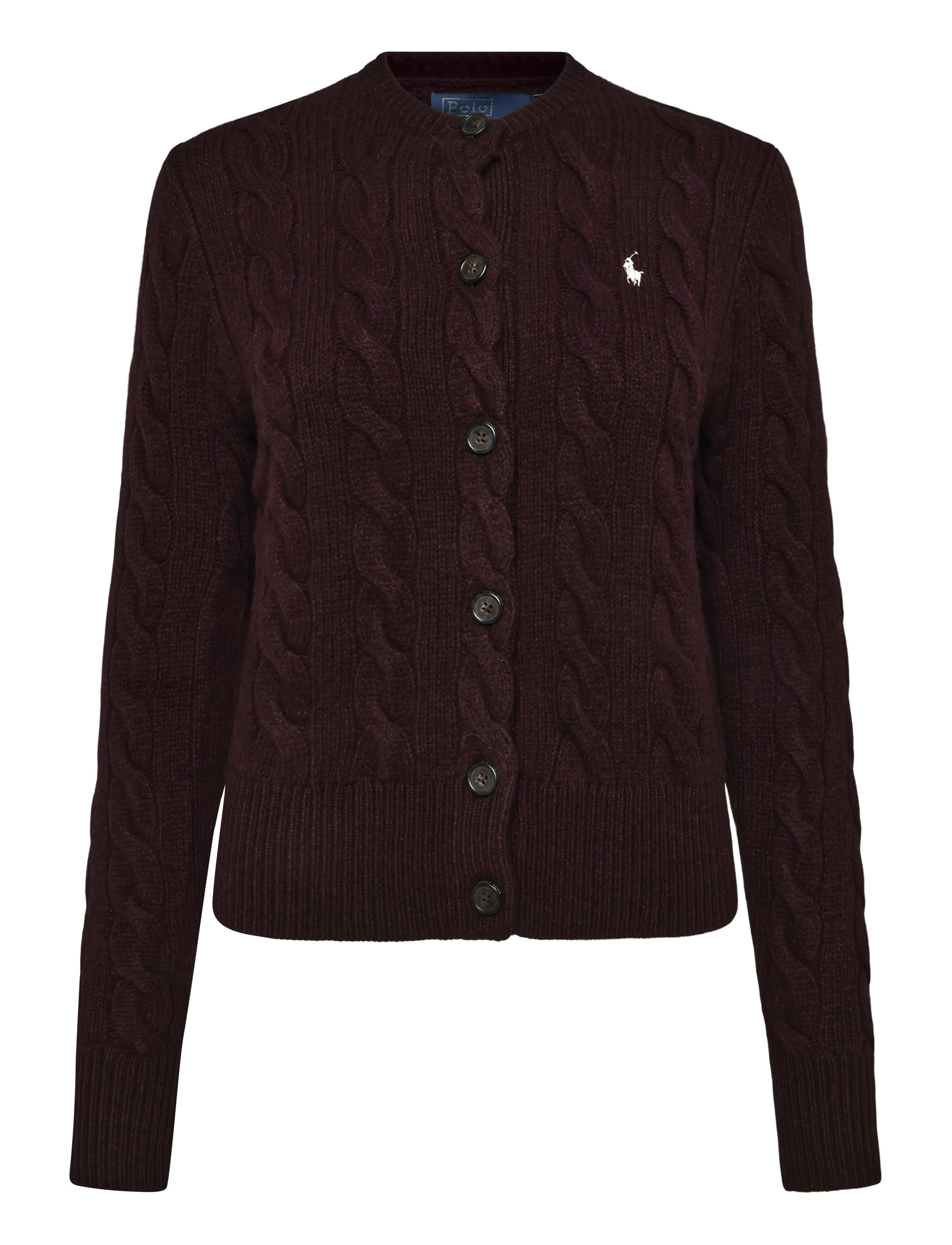 Polo Ralph Lauren - Cable-Knit Wool-Cashmere Cardigan - kashmir - damson melange - 1