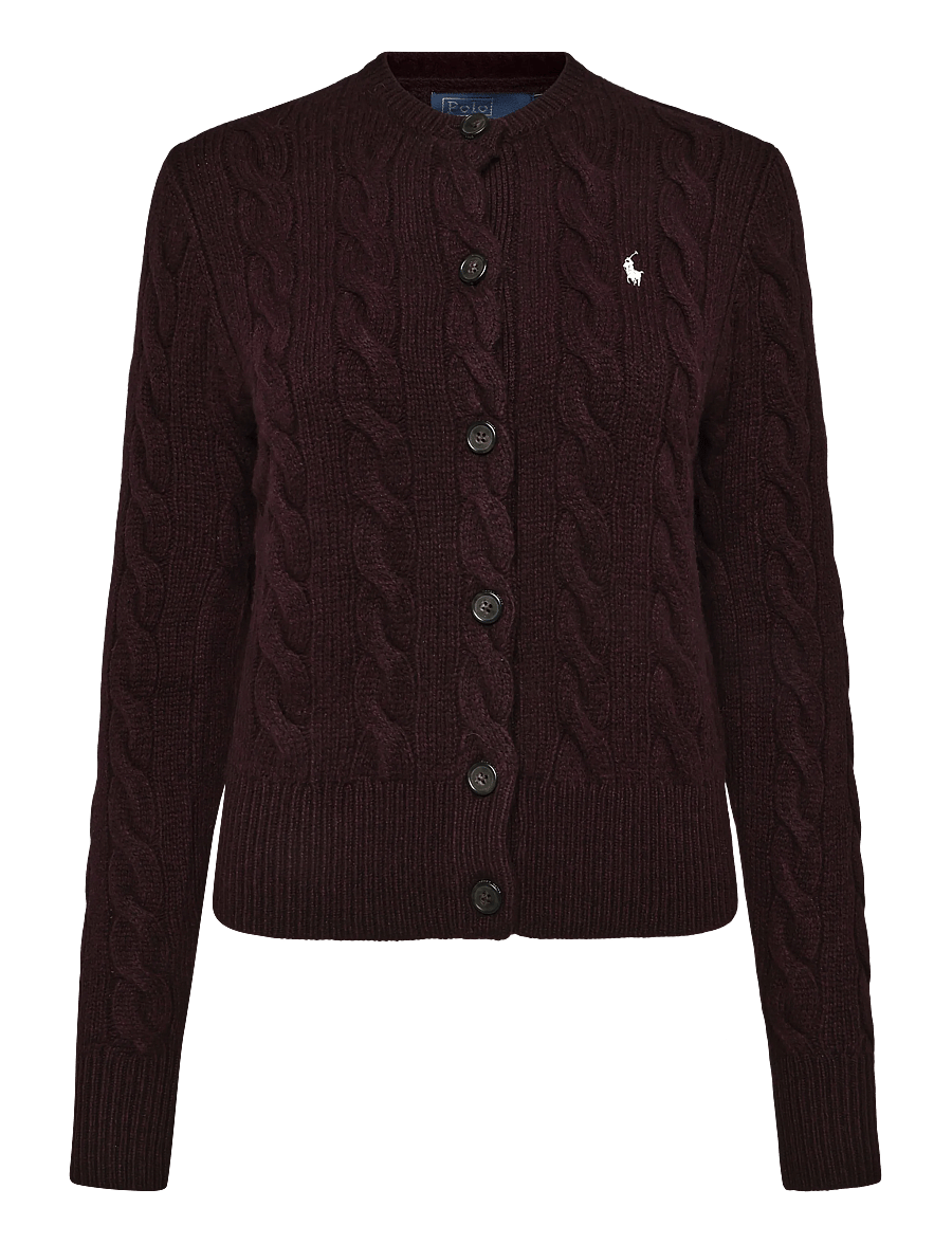 Polo Ralph Lauren - Cable-Knit Wool-Cashmere Cardigan - kashmir - damson melange - 1