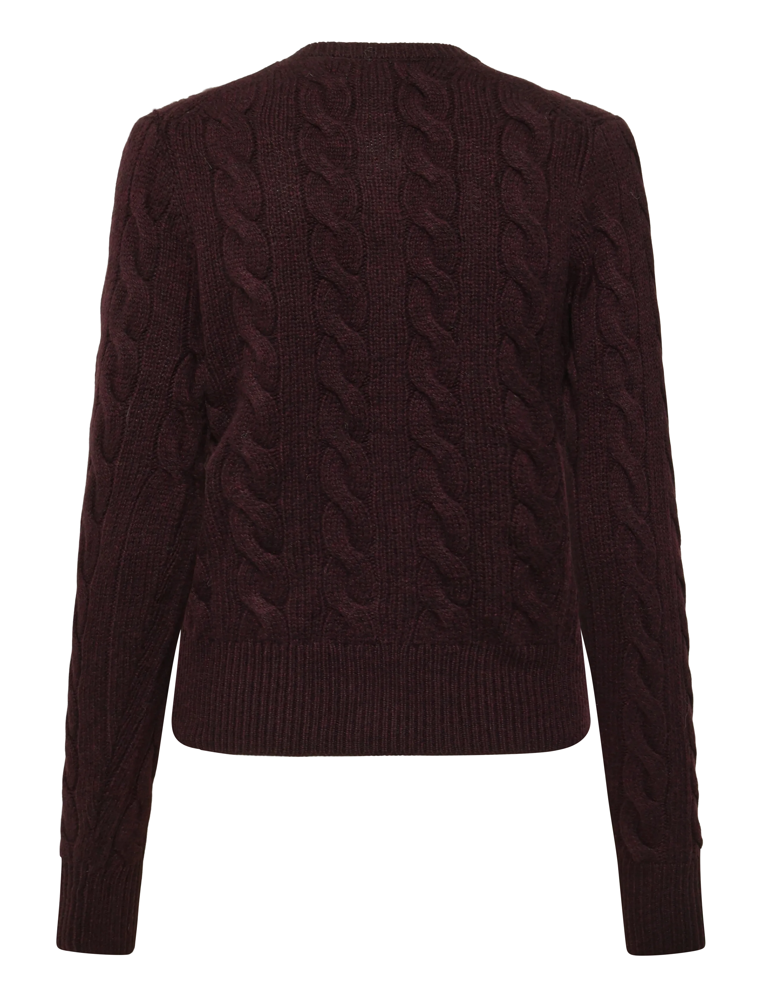Polo Ralph Lauren - Cable-Knit Wool-Cashmere Cardigan - kashmir - damson melange - 2