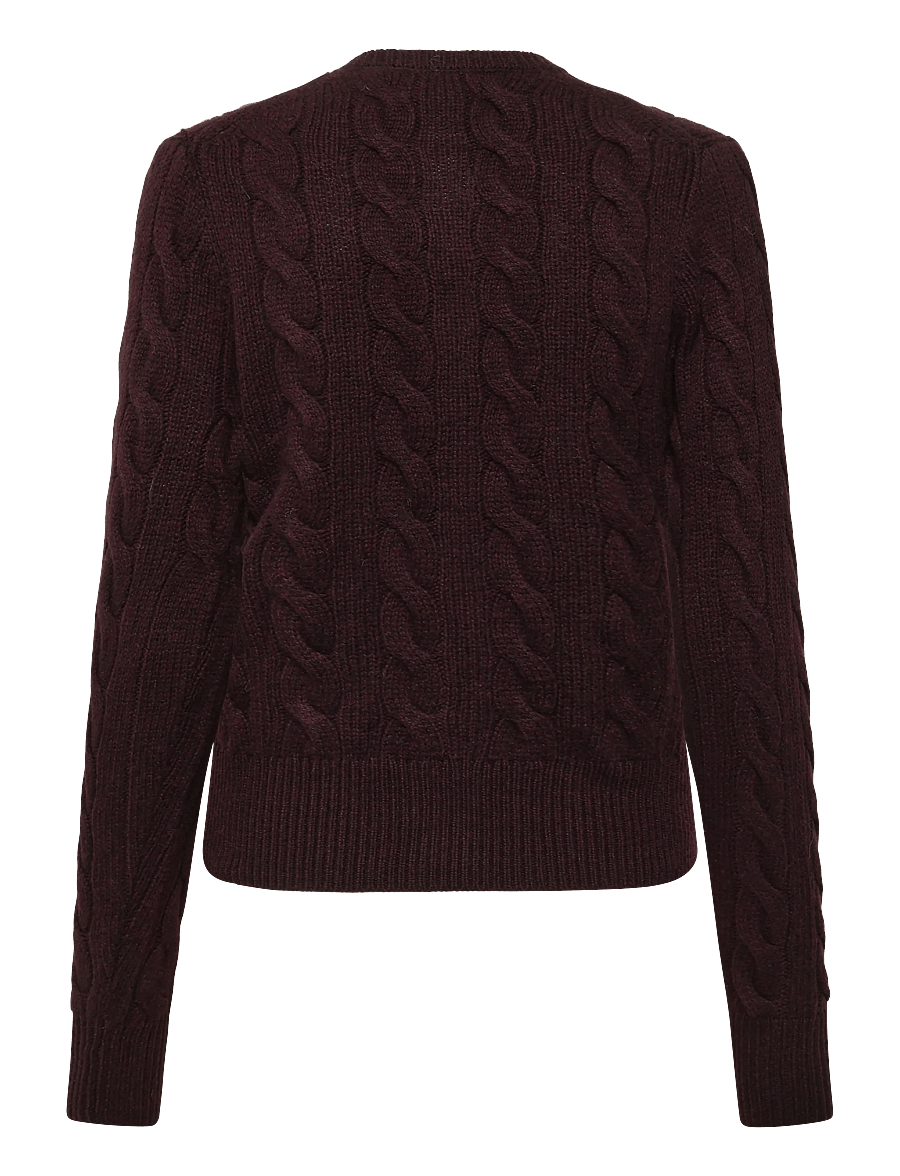 Polo Ralph Lauren - Cable-Knit Wool-Cashmere Cardigan - kashmir - damson melange - 2