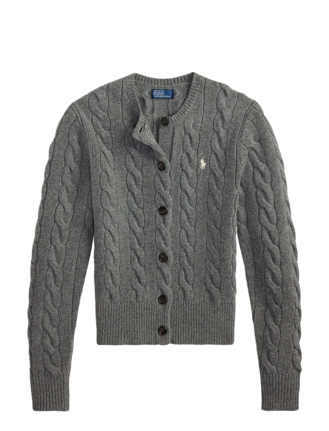 Polo Ralph Lauren - Cable-Knit Wool-Cashmere Cardigan - kashmir - flannel grey heat - 2