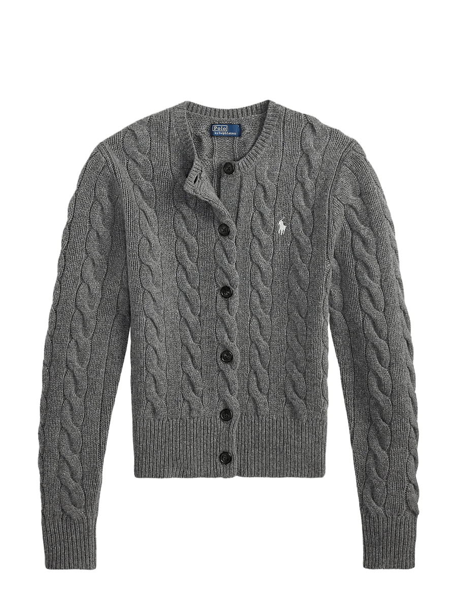 Polo Ralph Lauren - Cable-Knit Wool-Cashmere Cardigan - kaschmir - flannel grey heat - 2