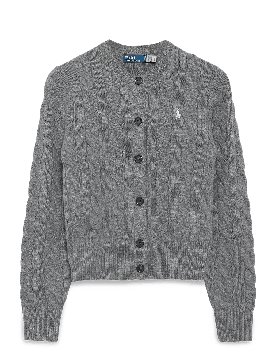Polo Ralph Lauren - Cable-Knit Wool-Cashmere Cardigan - kaschmir - flannel grey heat - 1