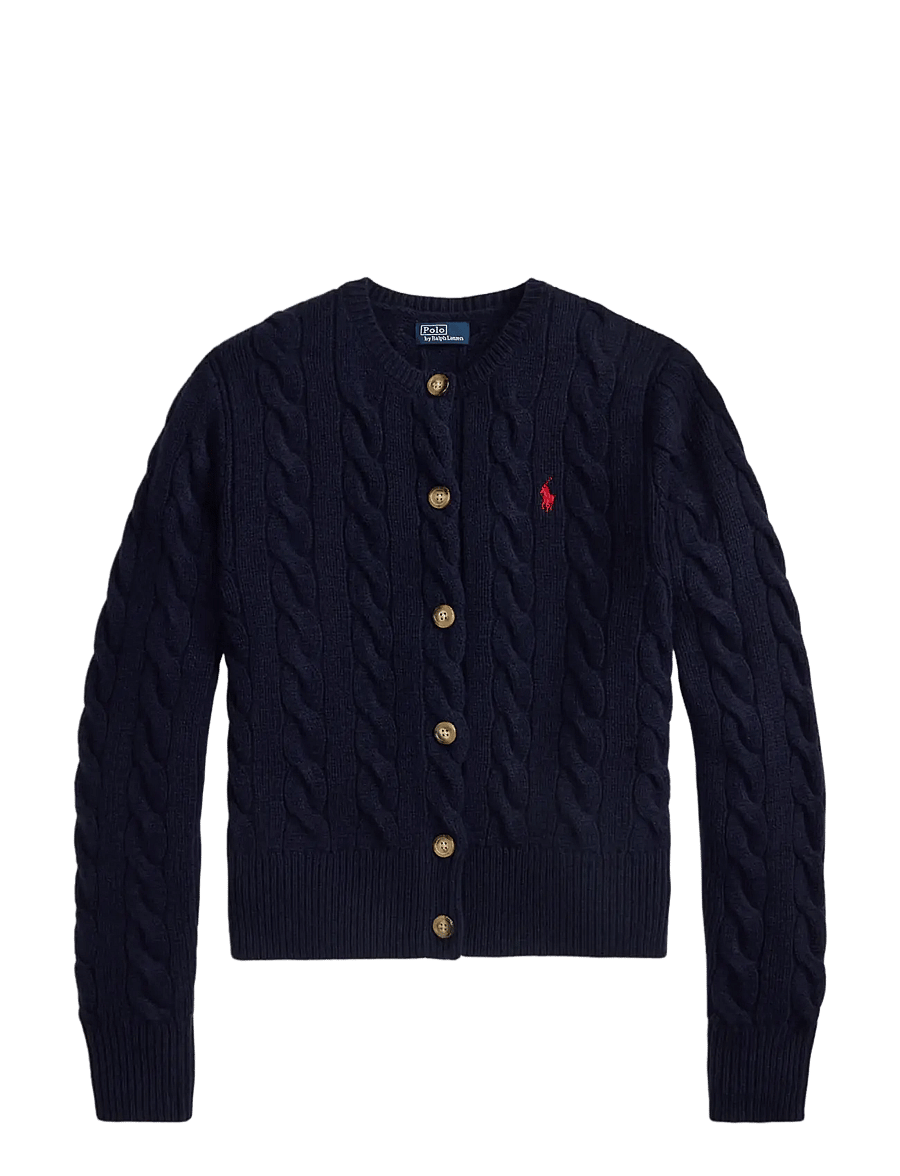Polo Ralph Lauren - Cable-Knit Wool-Cashmere Cardigan - kaschmir - hunter navy - 2