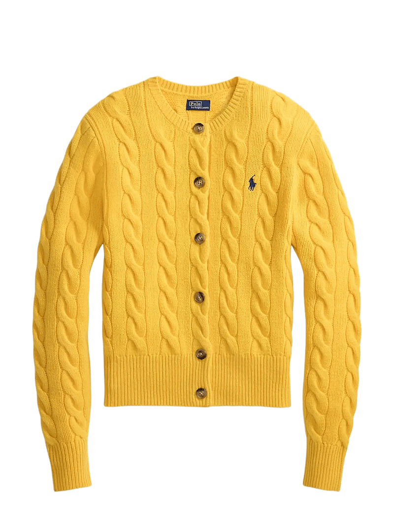 Polo Ralph Lauren - Cable-Knit Wool-Cashmere Cardigan - kaschmir - mustard yellow - 1