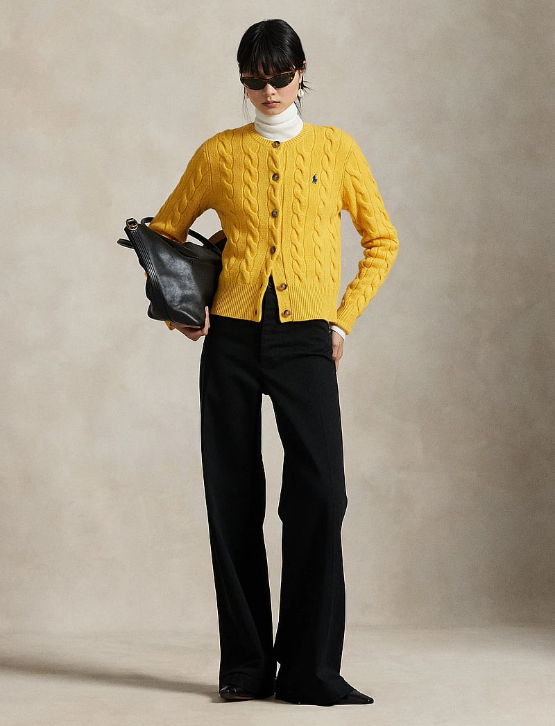 Polo Ralph Lauren - Cable-Knit Wool-Cashmere Cardigan - kaschmir - mustard yellow - 0