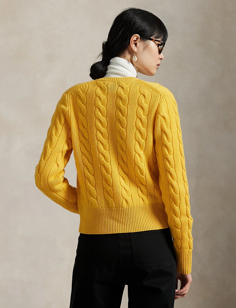 Polo Ralph Lauren - Cable-Knit Wool-Cashmere Cardigan - kaschmir - mustard yellow - 2